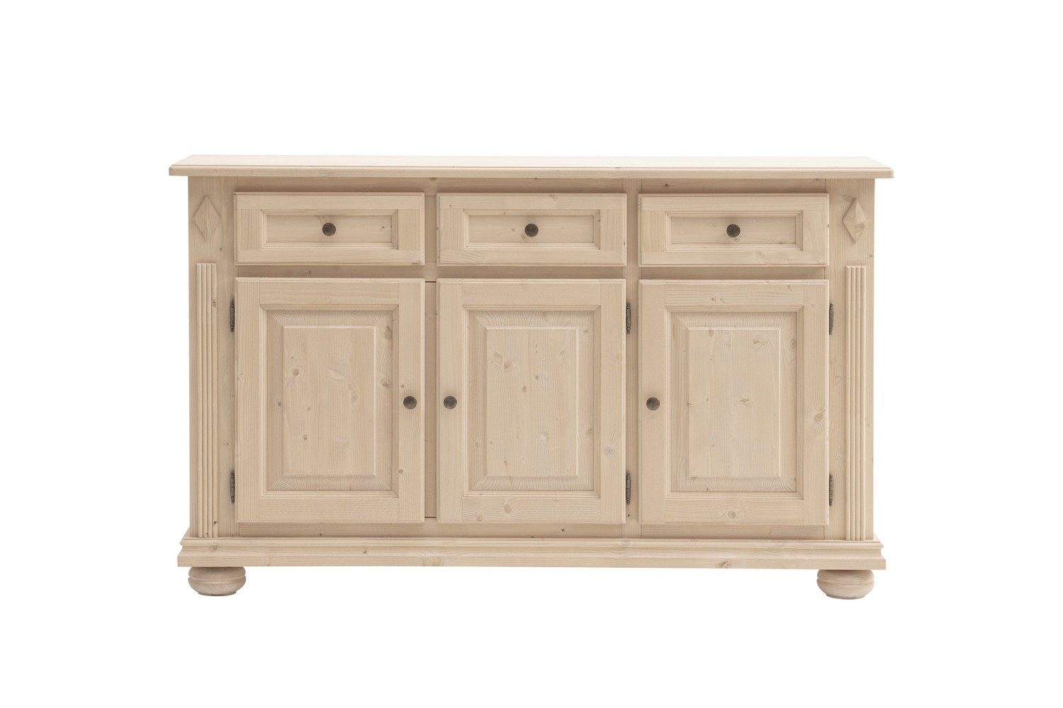 Natur24 Sideboard Landhaus Sideboard 146 x 90 x 40 cm Fichte Massiv Natur
