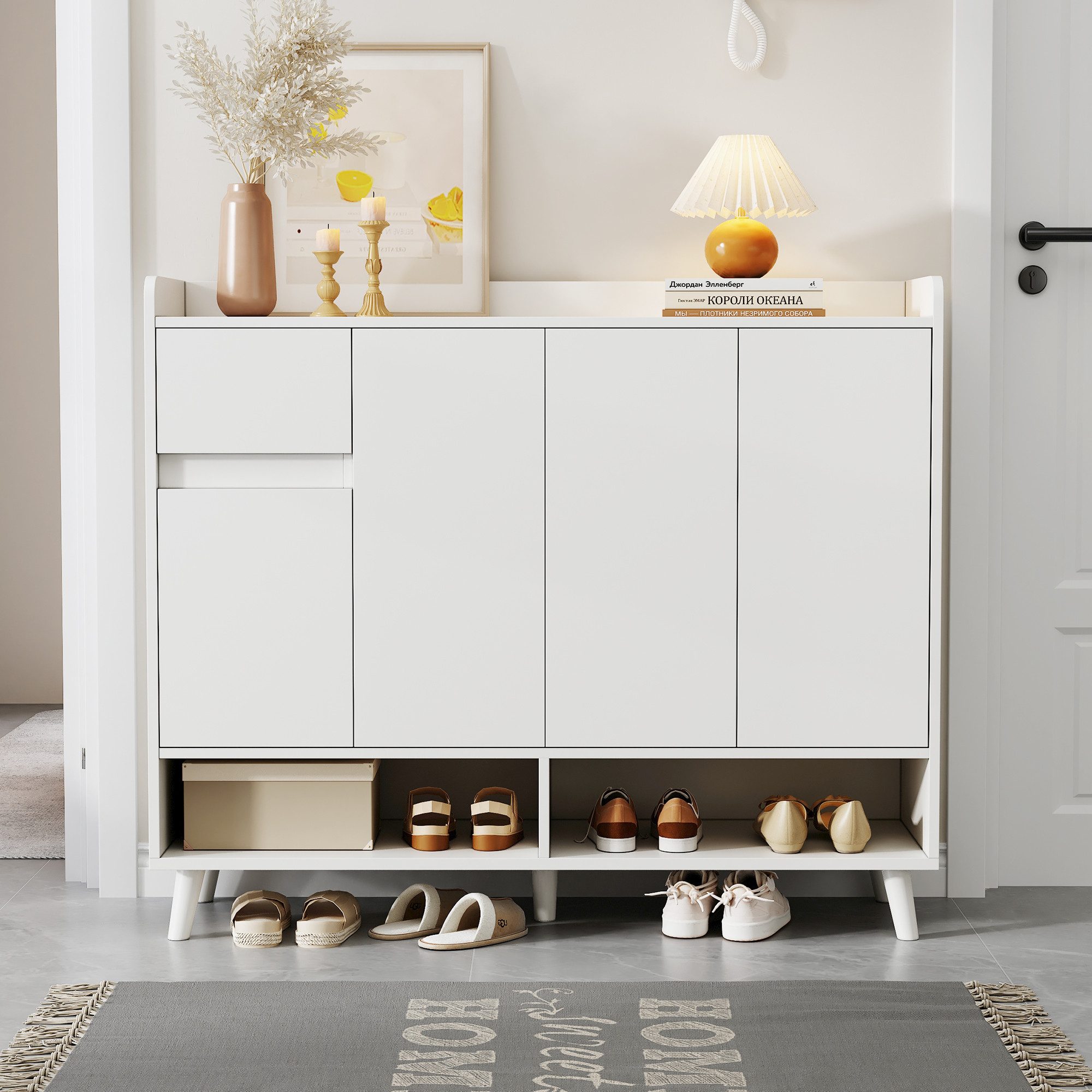 i@home Schuhschrank mit verstellbarem Regal,großem Stauraum, 4 Türen und 1 günstig online kaufen