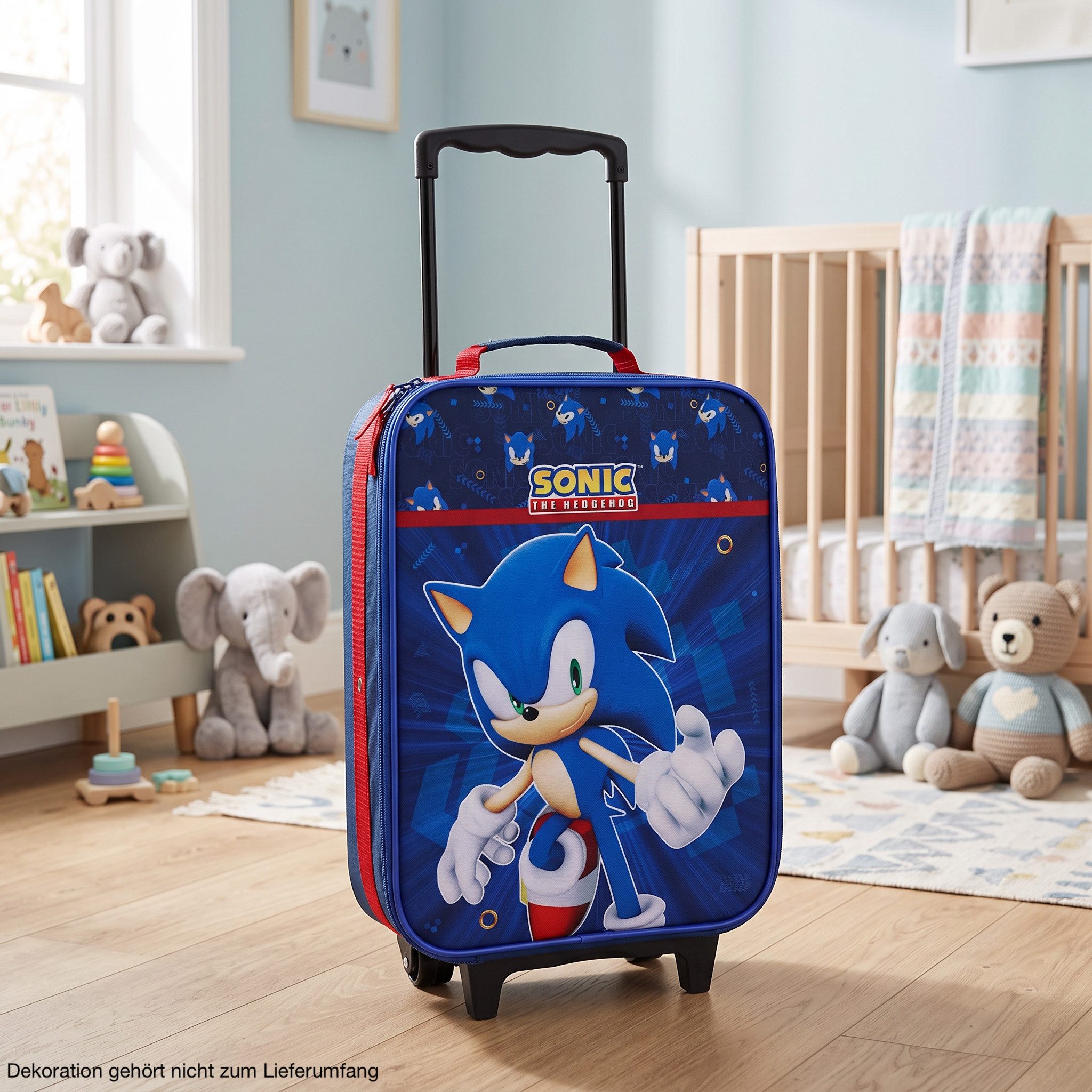 Sonic The Hedgehog Kinderkoffer Trolley Kindertrolley Jungen Handgepäck, Volumen 12 Liter, Innemaße 40x30x10 cm, Außenmaße 47x31x13 cm – Bild 4 von 4