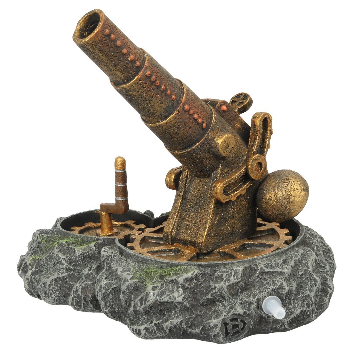 Aquariendeko Aquariendekoration Steampunk Kanone Action Air