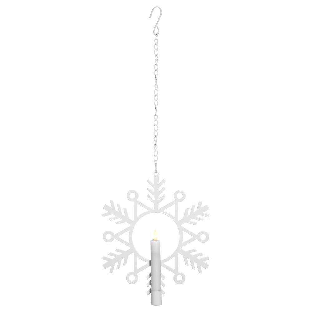 Weihnachtsdeko TRADING, STAR Flamme LED Höhe in LED 29 Kunstbaum cm, Snow Kerze Weiß,