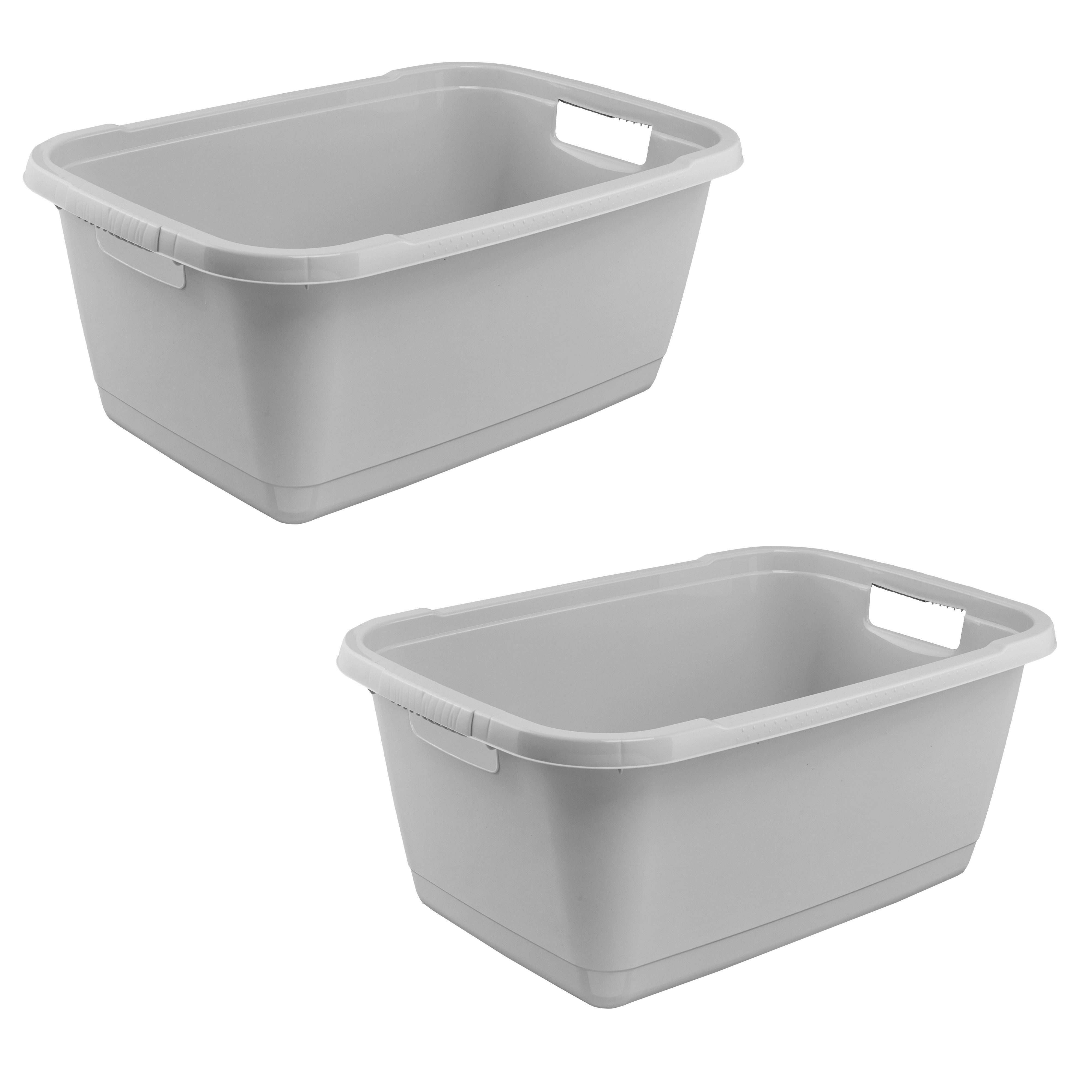keeeper Wäschewanne aenna, 2er Set, 65 x 44 x 28 cm, 52 l (Set, 2 St), praktische Griffe, platzsparend ineinander nestbar