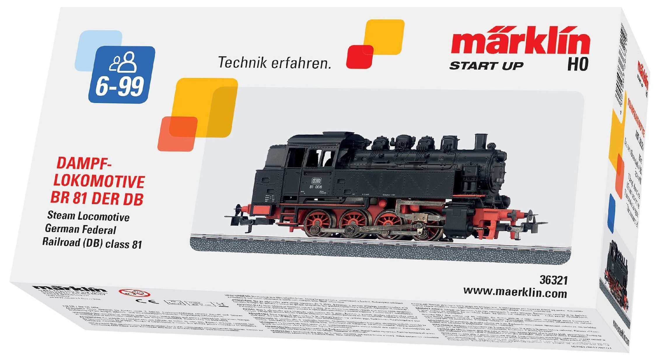 Märklin Tenderlokomotive Märklin Start up - Schwere Rangierlokomotive BR 81, DB, Spur H0, Wechselstrom, 36321