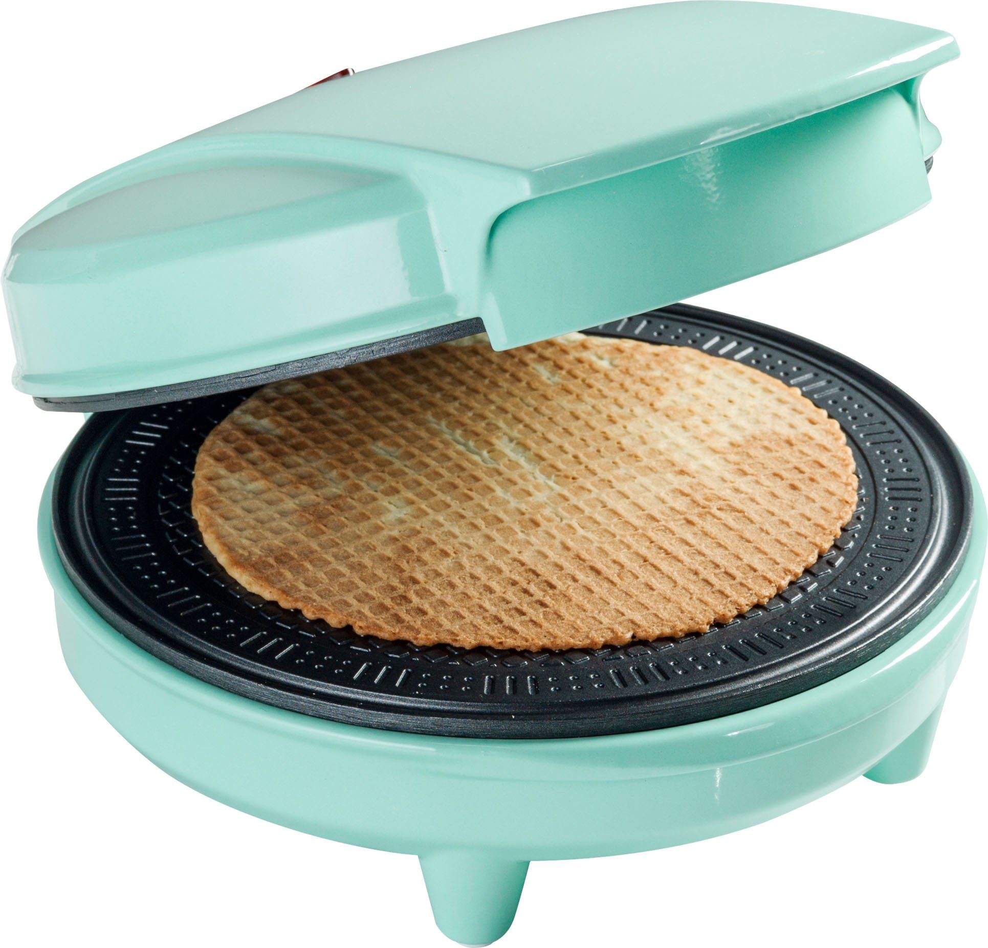 Image of bestron Waffeleisen Hörnchenautomat mit Kegel, 700 W, mit Antihaftbeschichtung, Farbe: Mintgrün