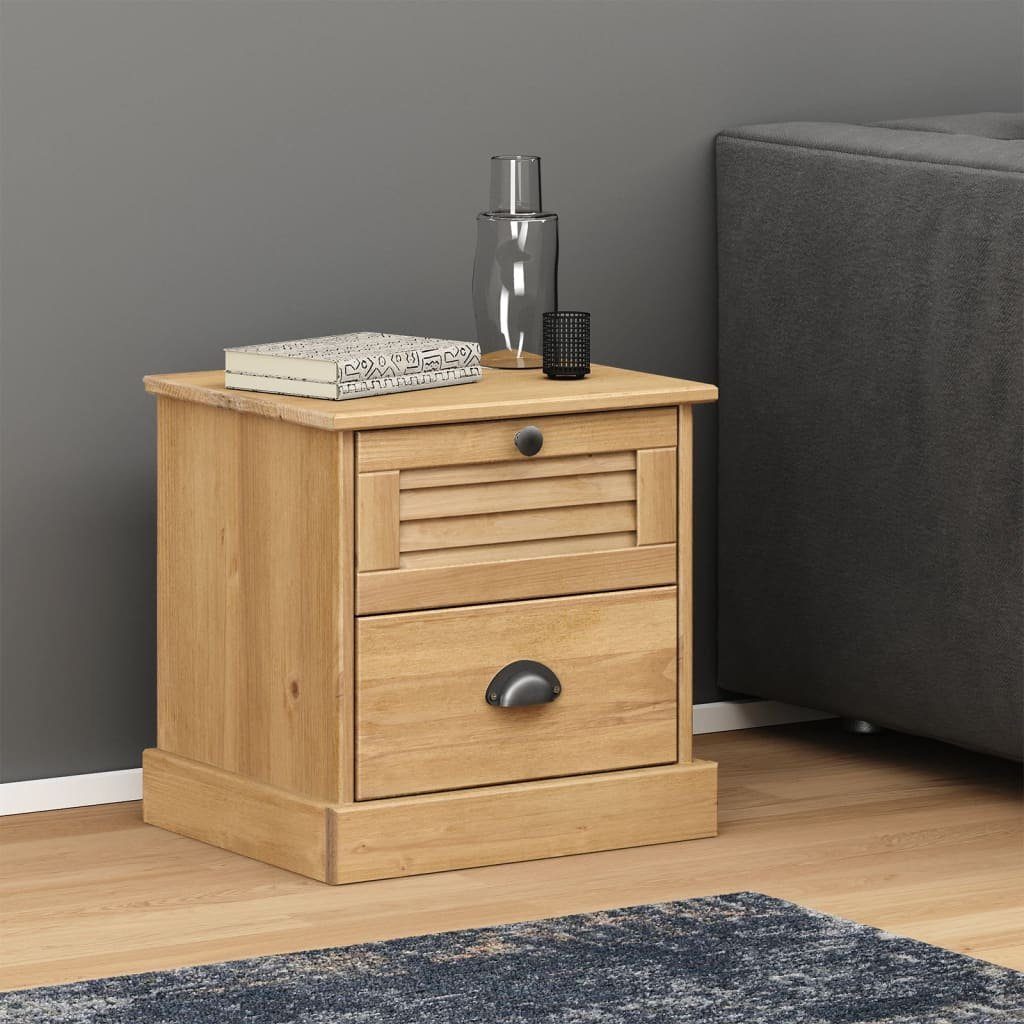 vidaXL Nachttisch Nachttisch VIGO 42x35x42 cm Massivholz Kiefer (1-St)