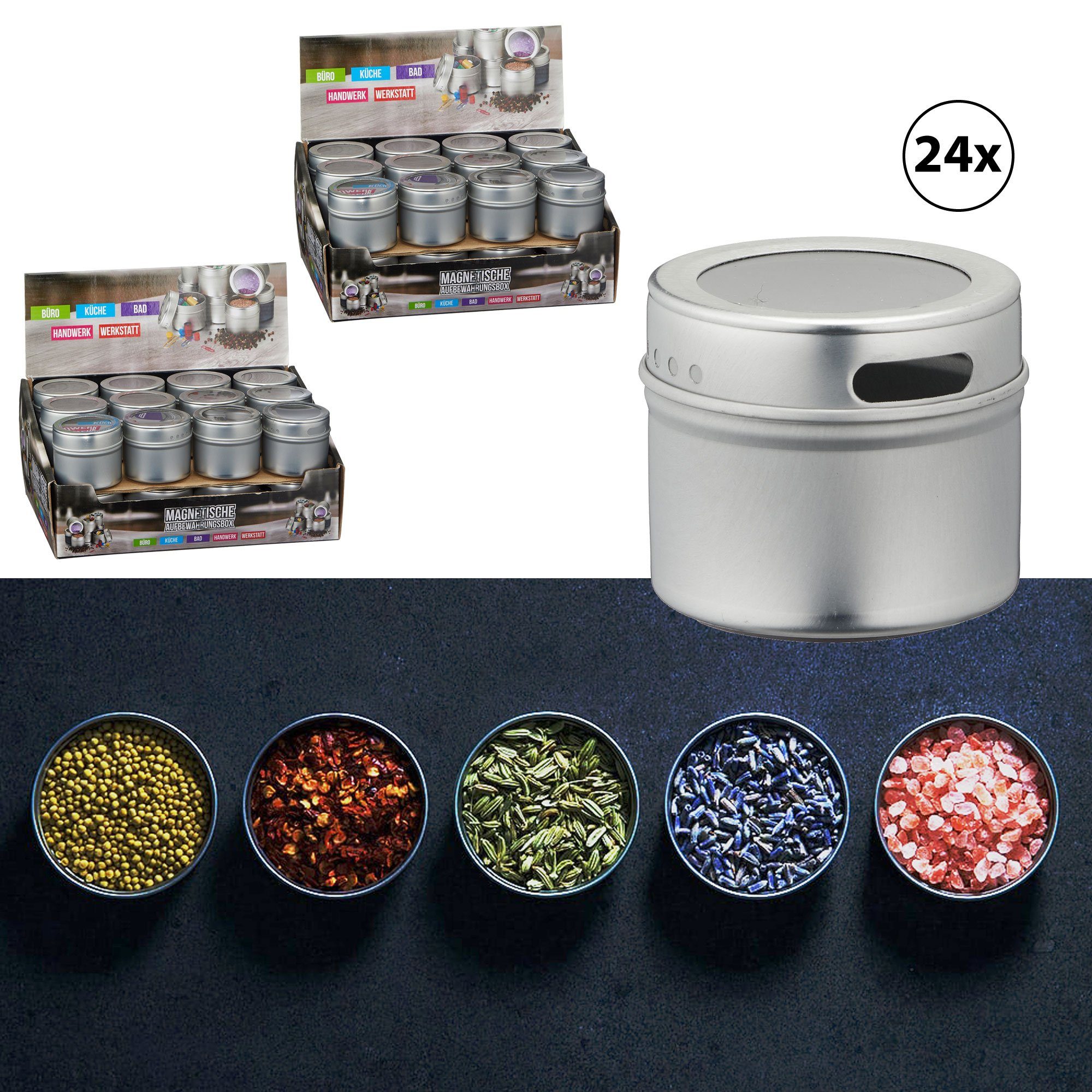 CEPEWA Gewürzbehälter Aufbewahrungsdosen magnetisch 24er Set Gewürzdosen günstig online kaufen