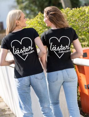 Couples Shop T-Shirt Lästerschwester Beste Freundin Sister T-Shirt mit modischem Brust- und Rückenprint
