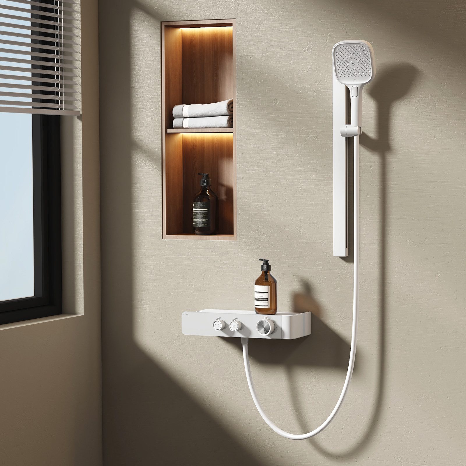 EMKE Duschsystem mit Thermostat Regendusche Handbrause günstig online kaufen