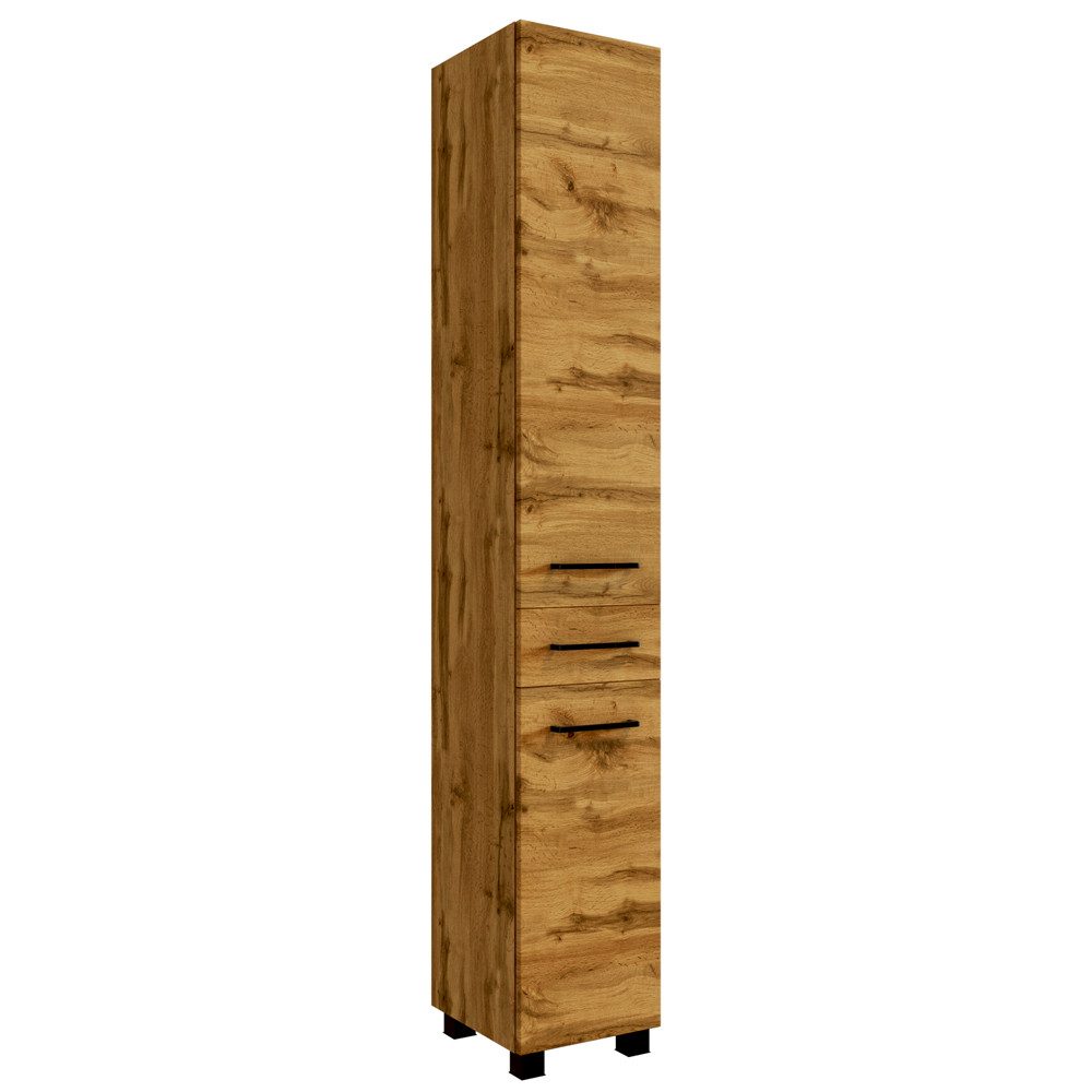 Lomadox Hochschrank MORISSON-03 Wotan Eiche Nb. stehend und hängend einsetzbar 30/180/35 cm