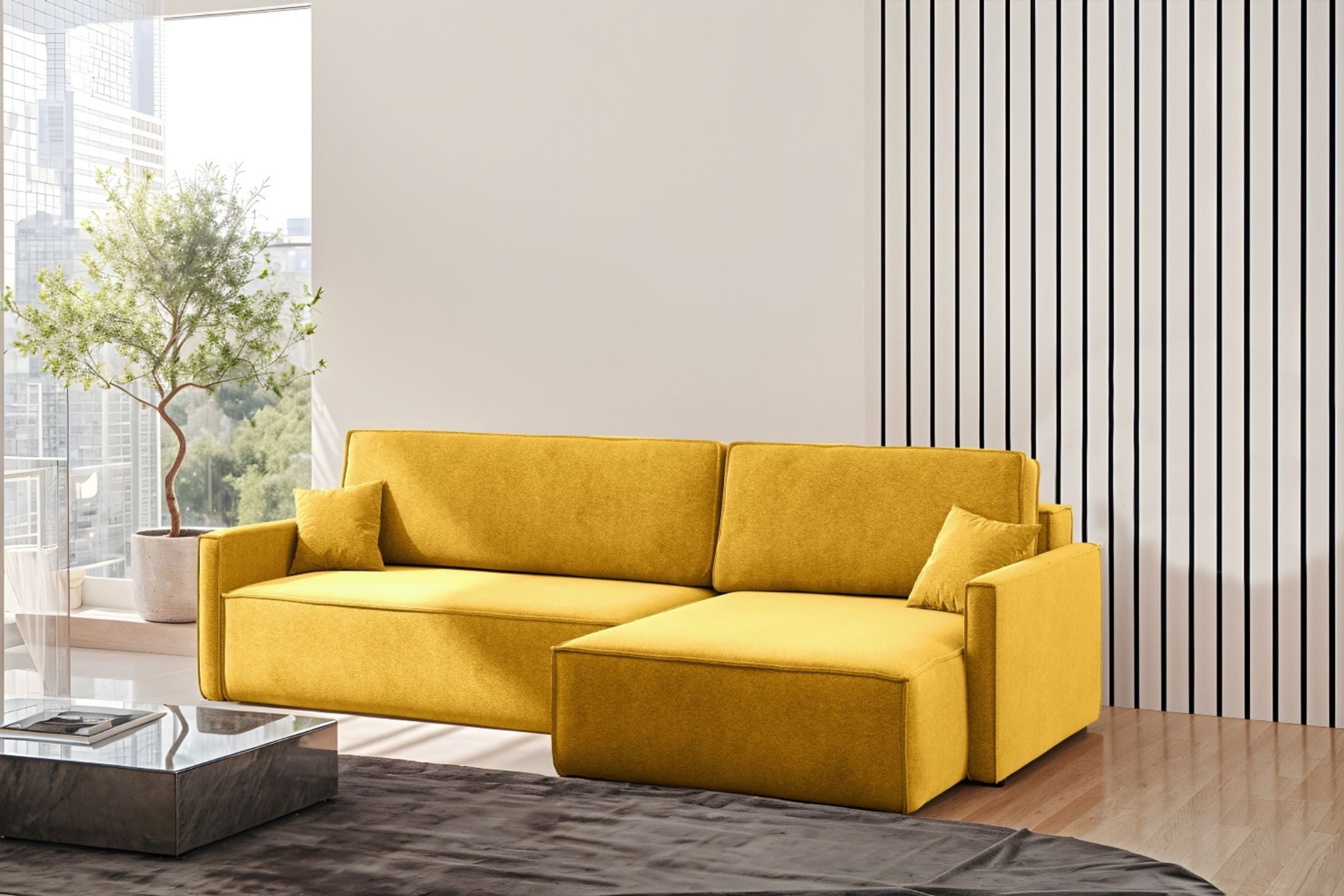 Kaiser Möbel Schlafsofa Schlafsofa Carlos L-Form Bettkasten Stoff Salvador Und Poso