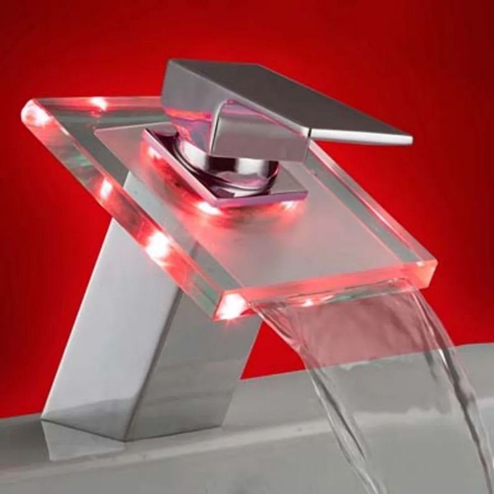 Einzigartig RGB zu gestalteter Lamon warten Glas Beleuchteter reinigen Wasserfall Wasserhahn, Wasserhahn LED Küchenarmatur Waschtisch und Wasserhahn zu leicht