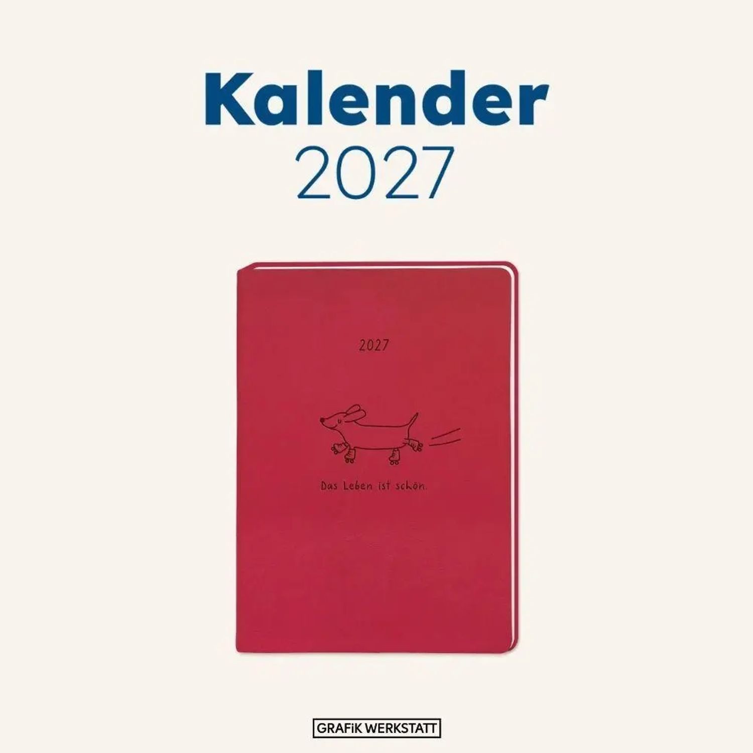 Grafik Werkstatt Taschenkalender Terminplaner Lederlook 2027 Rot