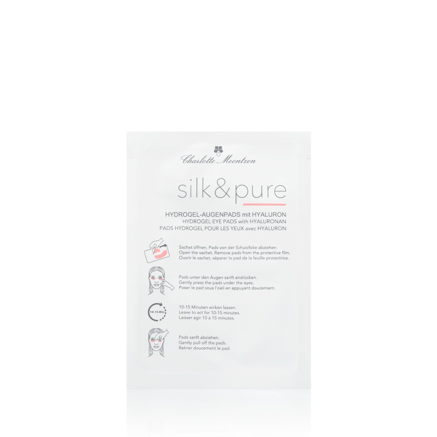 Charlotte Meentzen Gesichtspflege Hydrogel-Augenpads mit Hyaluron, 5 Beutel à 2 Augenpads - Silk & Pure