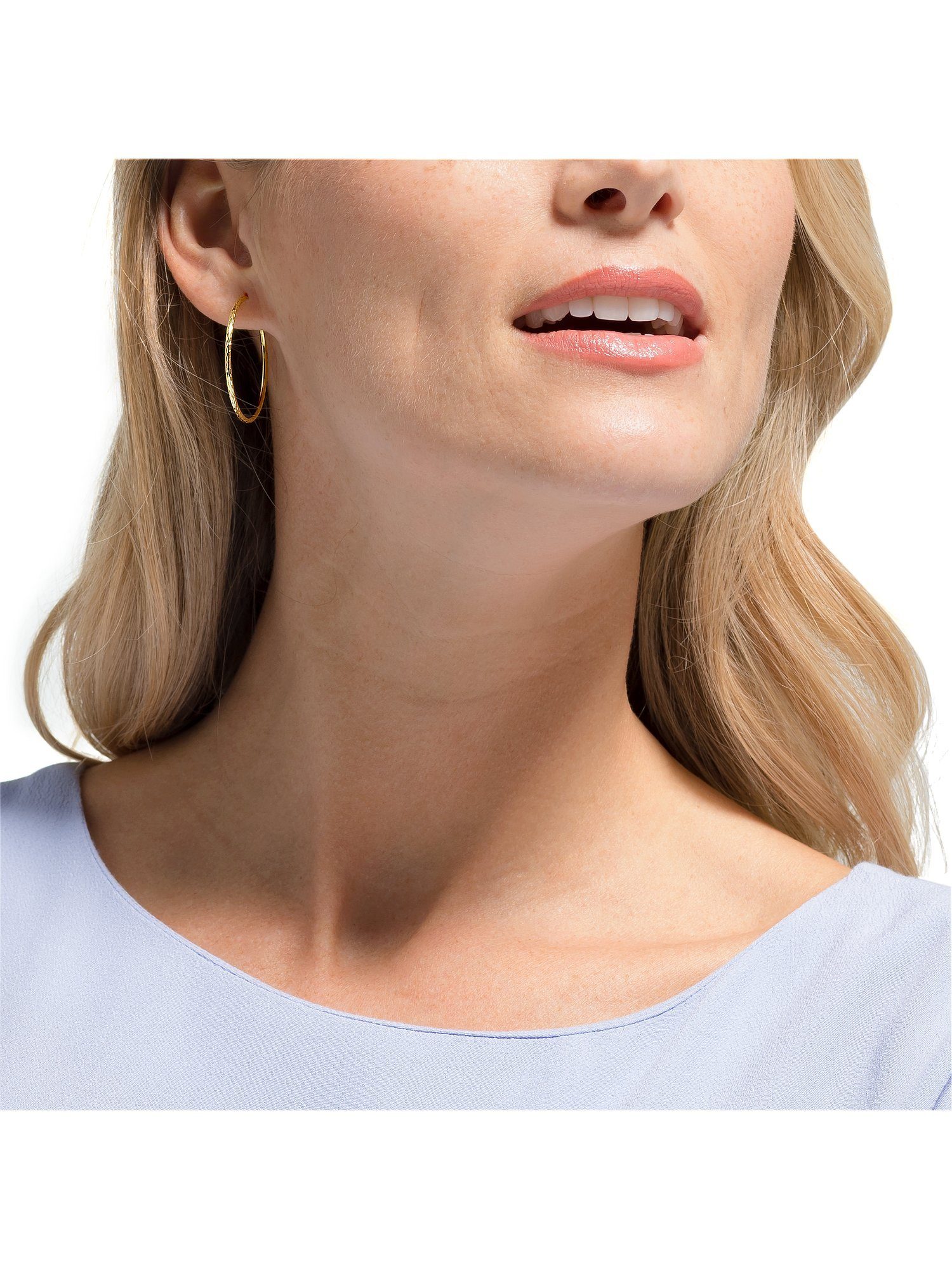 FAVS Paar Creolen FAVS Damen-Creolen Flexible Creole 375er Gelbgold (Paar)