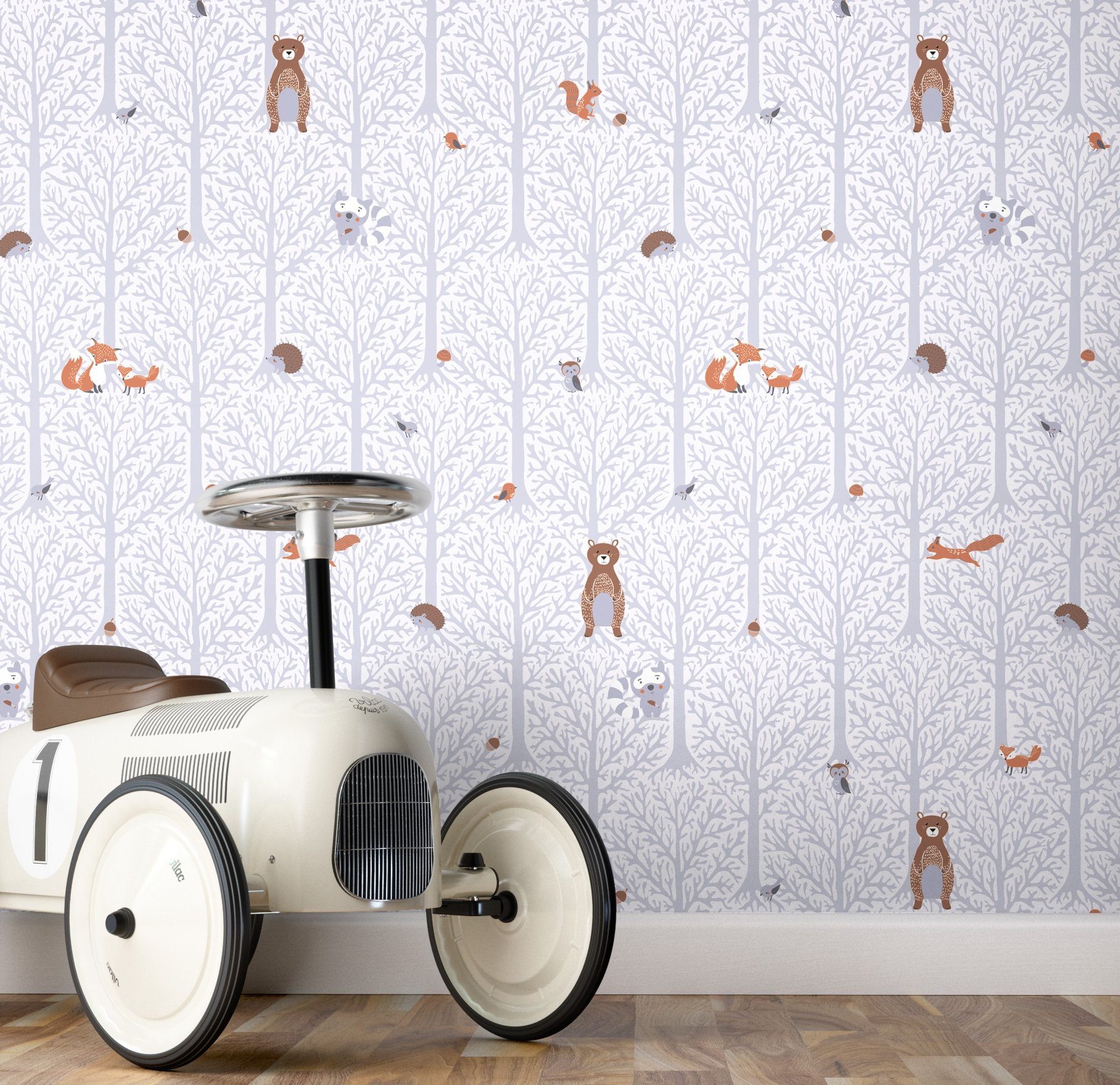 Newroom Vliestapete, Lila Tapete Kinder Tiere günstig online kaufen