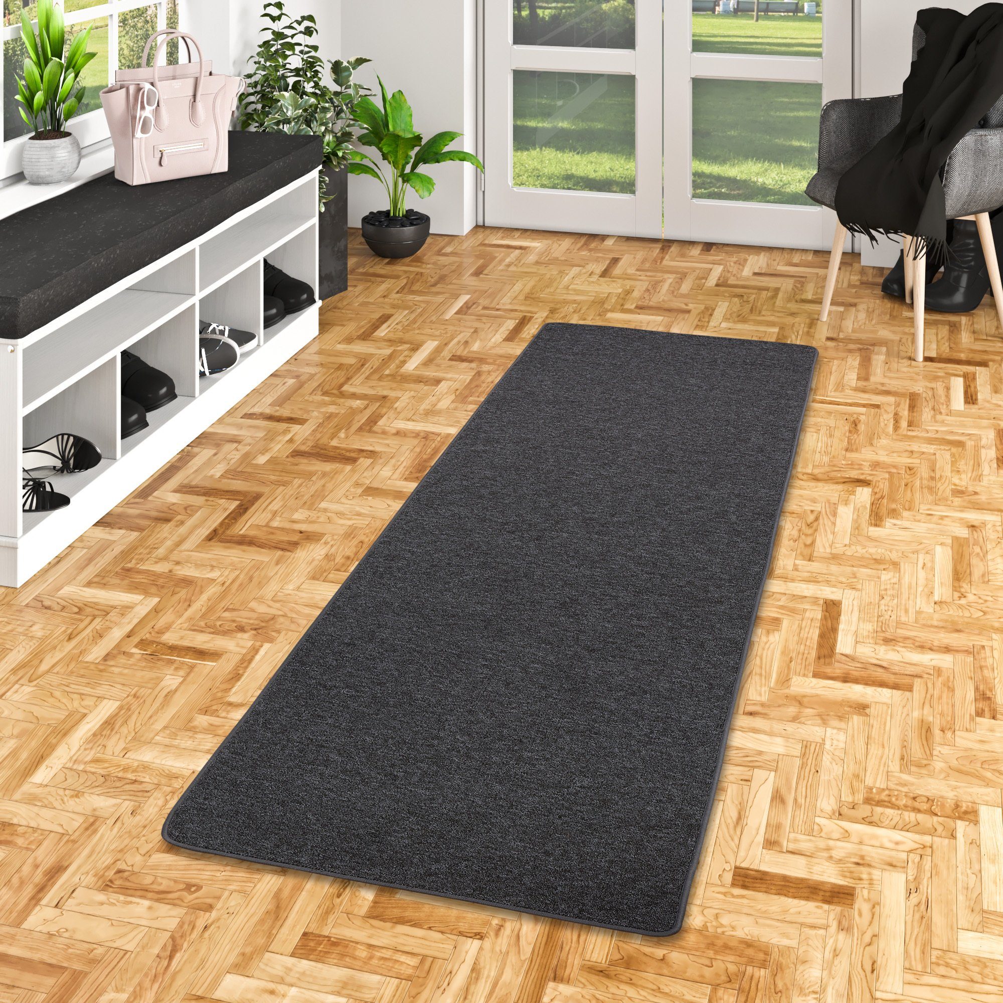 Snapstyle Veloursteppich Feinschlingen Velour Läufer Teppich günstig online kaufen