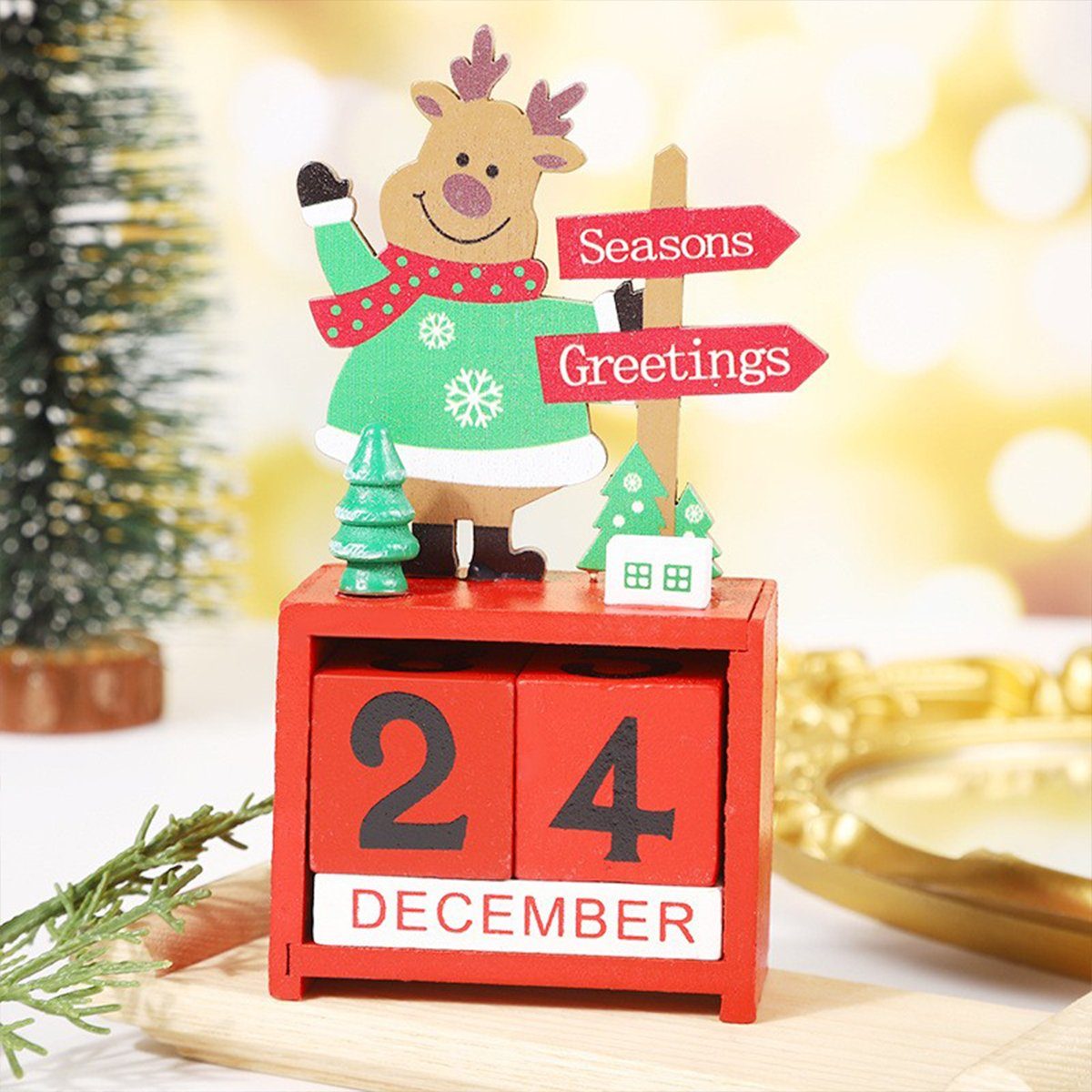 XDeer Adventskalender Holz Weihnachtskalender Weihnachten Countdown, Adventskalender Weihnachtsmann Kalender Für Weihnachts