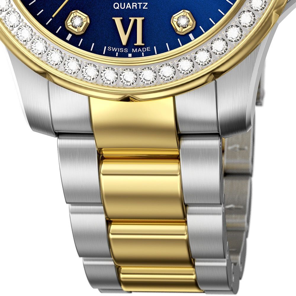 JAGUAR Quarzuhr Jaguar Damen Armbanduhr Cosmopolitan, (Analoguhr), Damen Armbanduhr rund, Edelstahlarmband silber, gold, Fashion