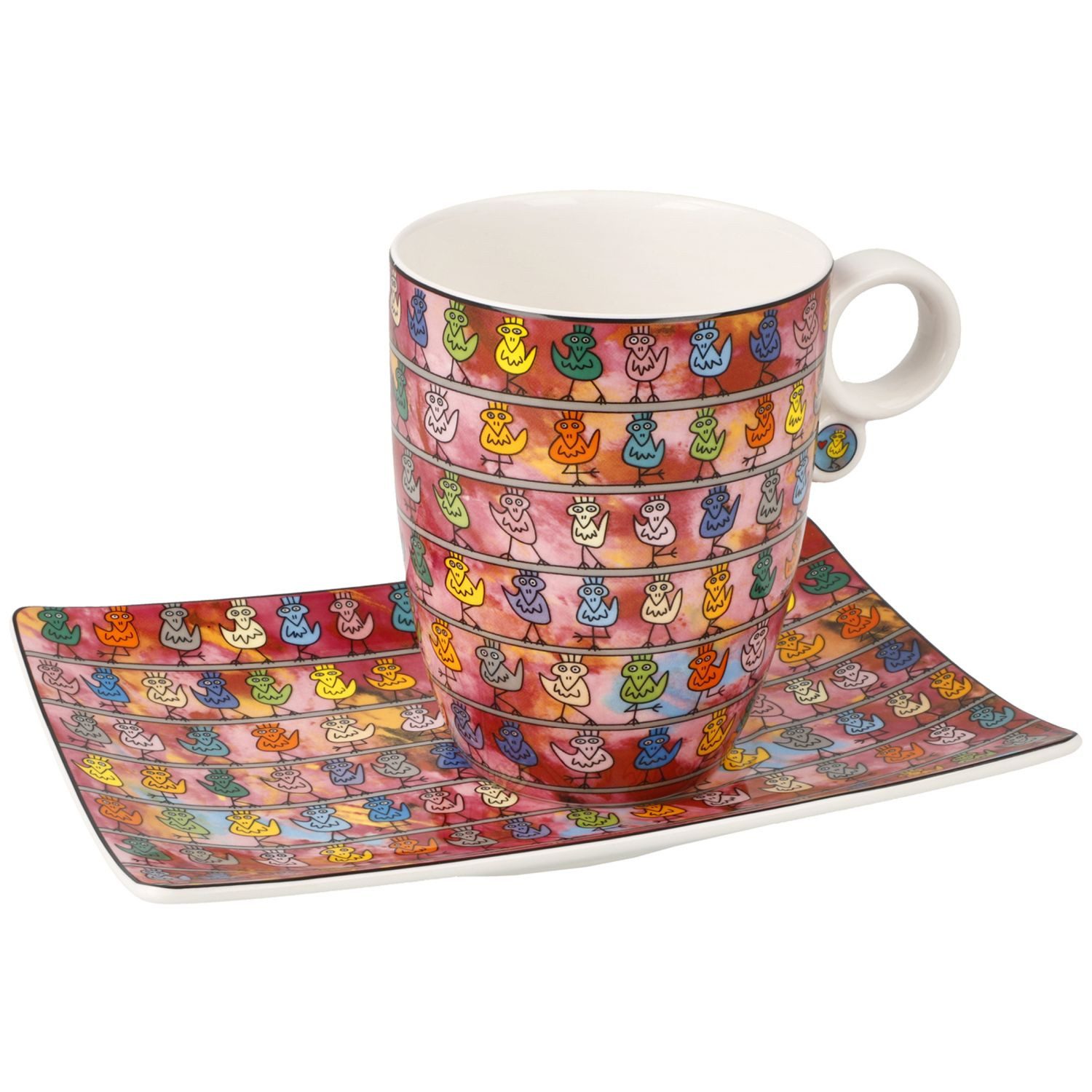 Goebel Tasse James Rizzi, Fine Bone China, in Geschenkbox, Bunt, We are the Birds, H: 11cm