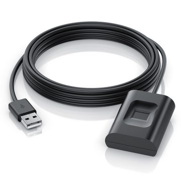 CSL Fingerabdrucksensor USB Fingerabdruckleser kabelgebunden, bis zu 10 IDs, Finger Scanner, plug & play, Rundumerkennung, Windows 8 / 10 / 11 kompatibel