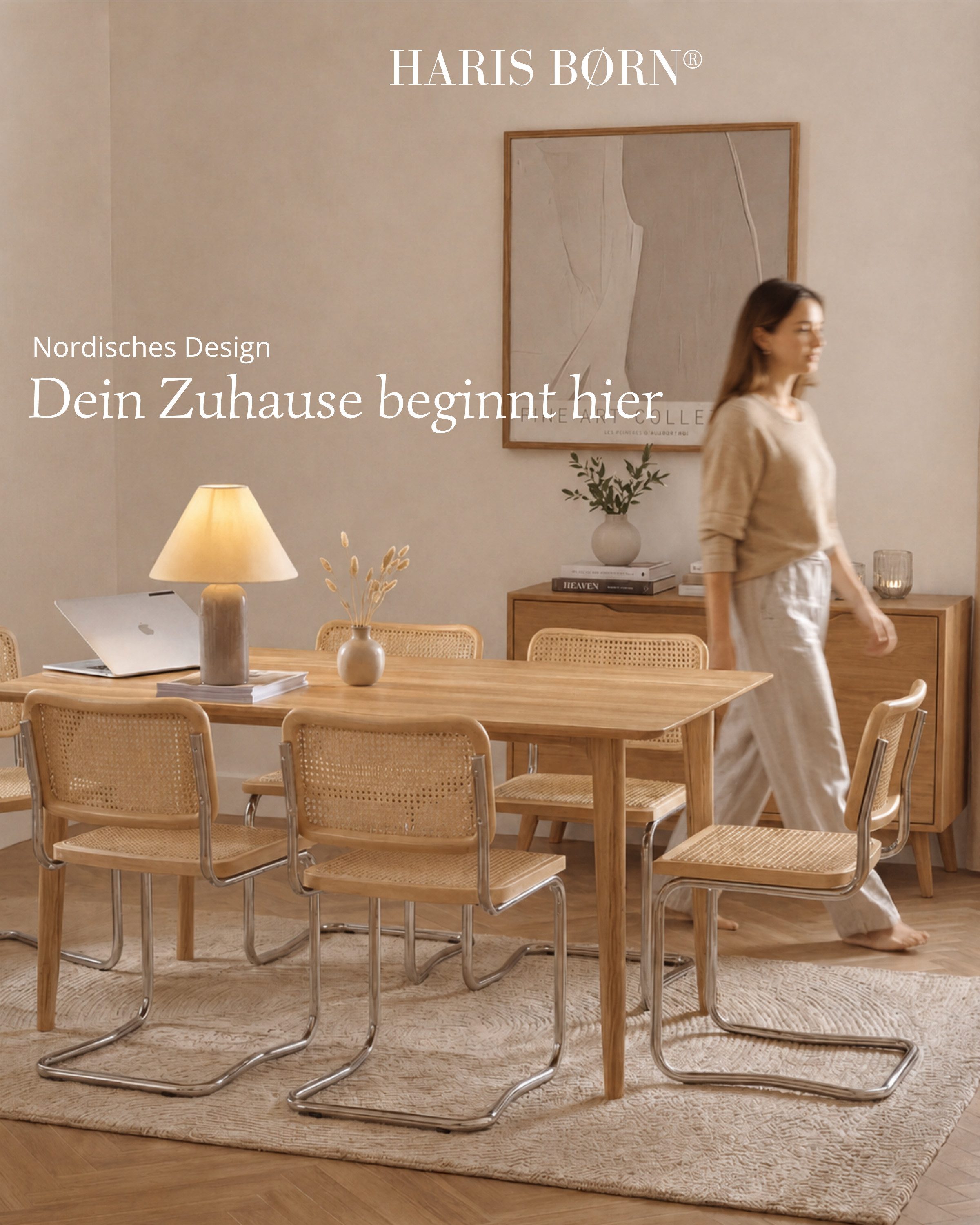 Haris Børn Freischwinger Wiener Geflecht - Handgefertigt in Italien - Premium Schwingstuhl (Set, 2 St), Hochwertige Freischwinger Stühle - Rattanstühle fürs Esszimmer