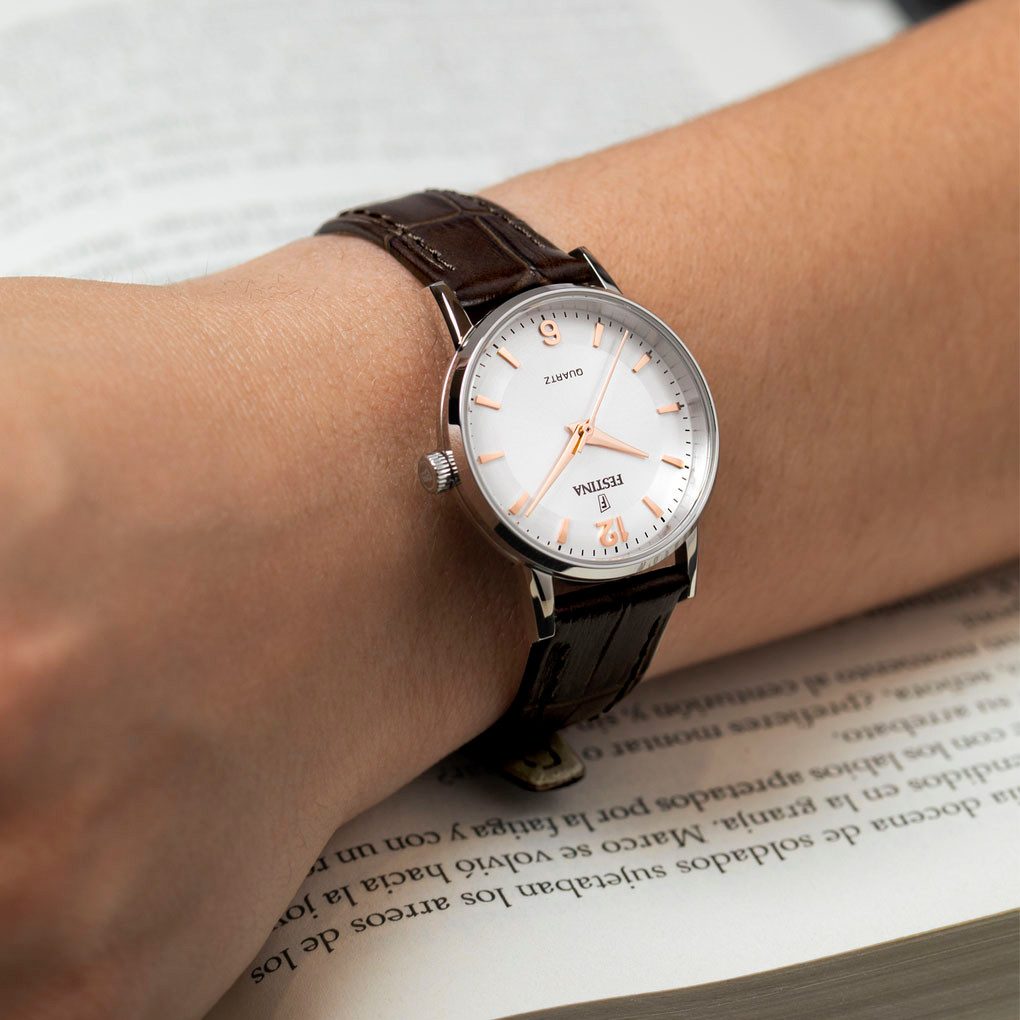 Festina Quarzuhr F20691/2, Armbanduhr, Damenuhr, Lederarmband, analog günstig online kaufen