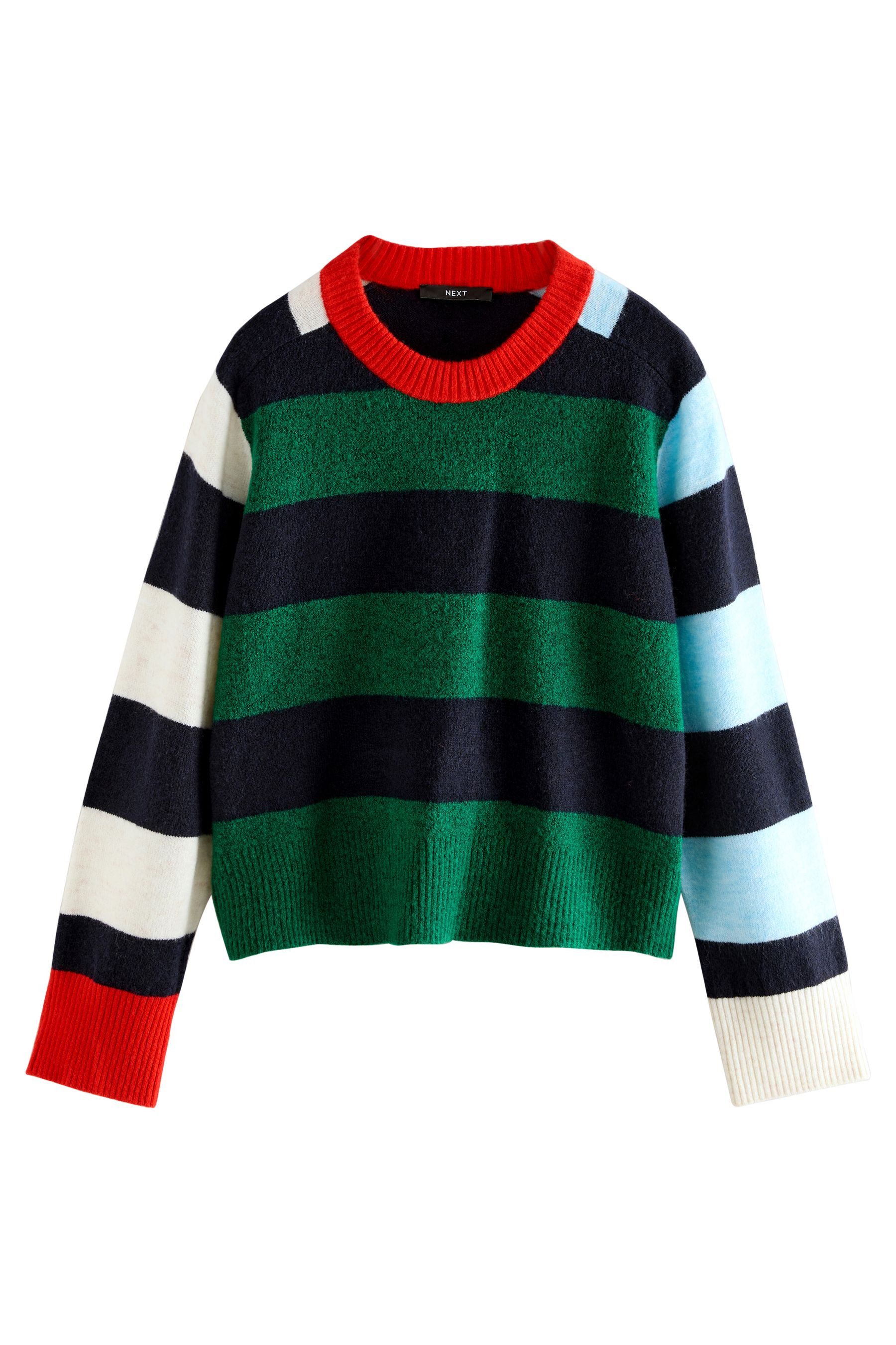Next Rundhalspullover Gemusterter Strickpullover mit Rundhalsausschnitt günstig online kaufen