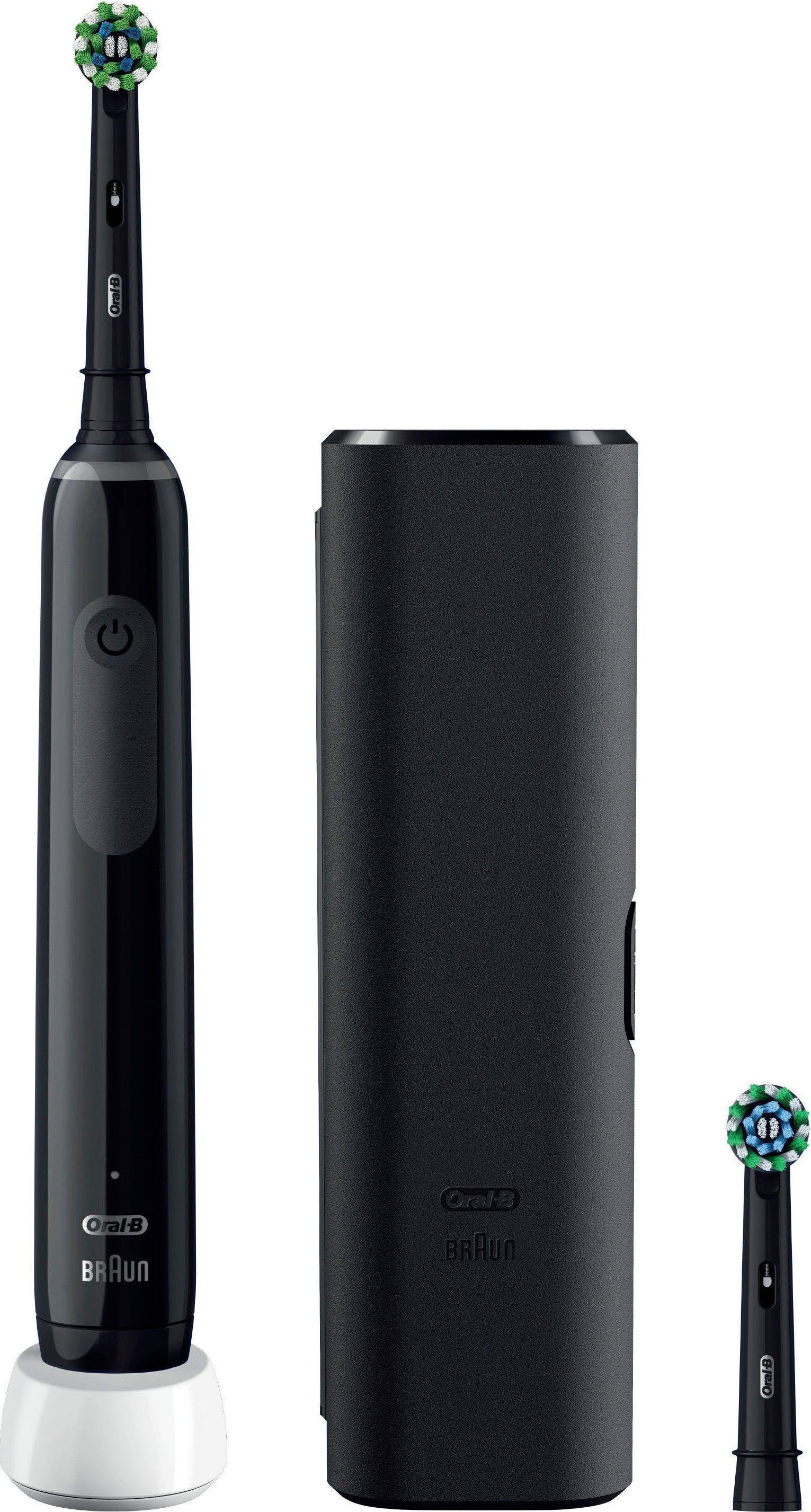 Oral-B Elektrische Zahnbürste Pro 3 3500, Aufsteckbürsten: 2 St., 3 Putzmodi