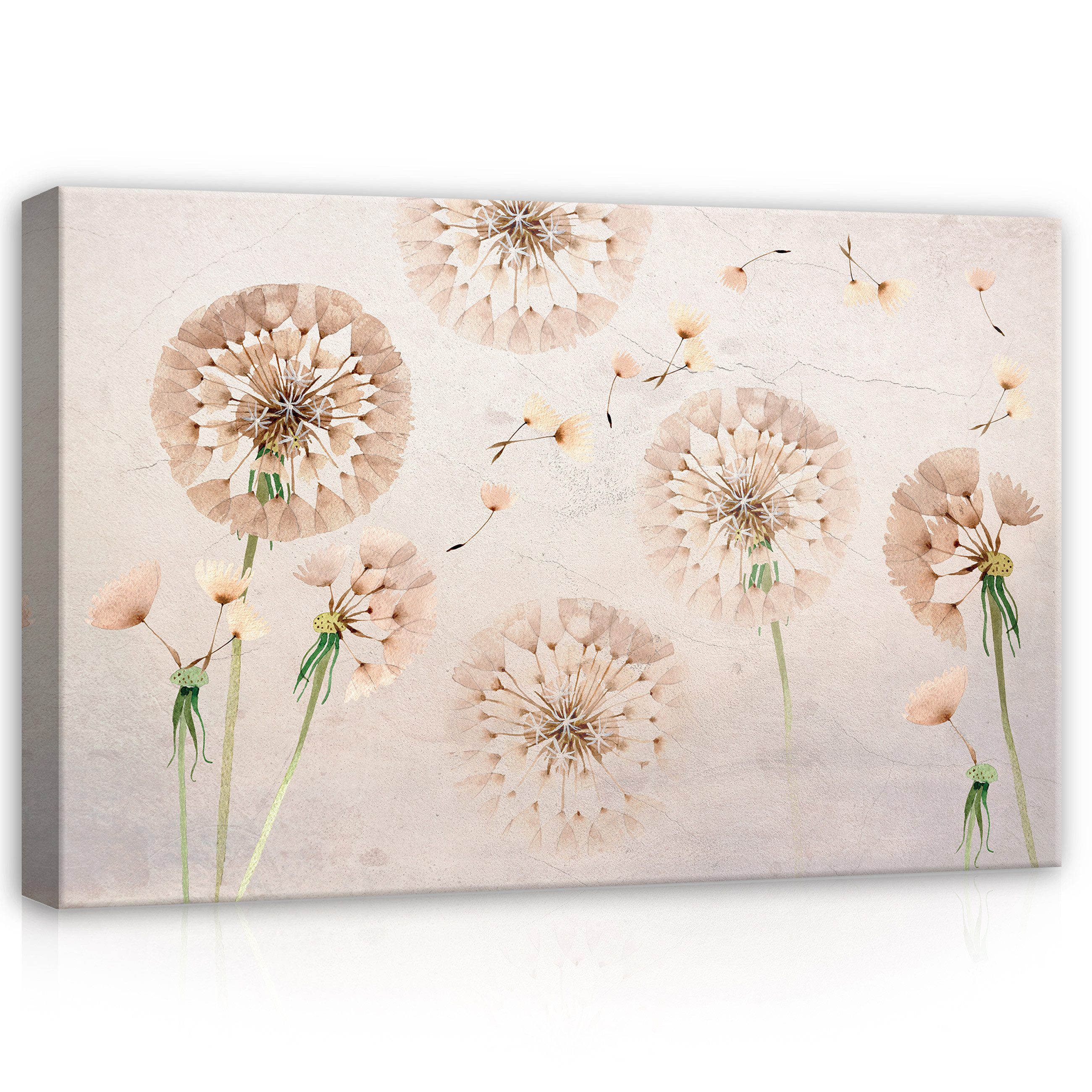 Wallarena Leinwandbild Blumen - Mehrfarbig - Elegant - Schlafzimmer, Blumen, 100x75x3cm