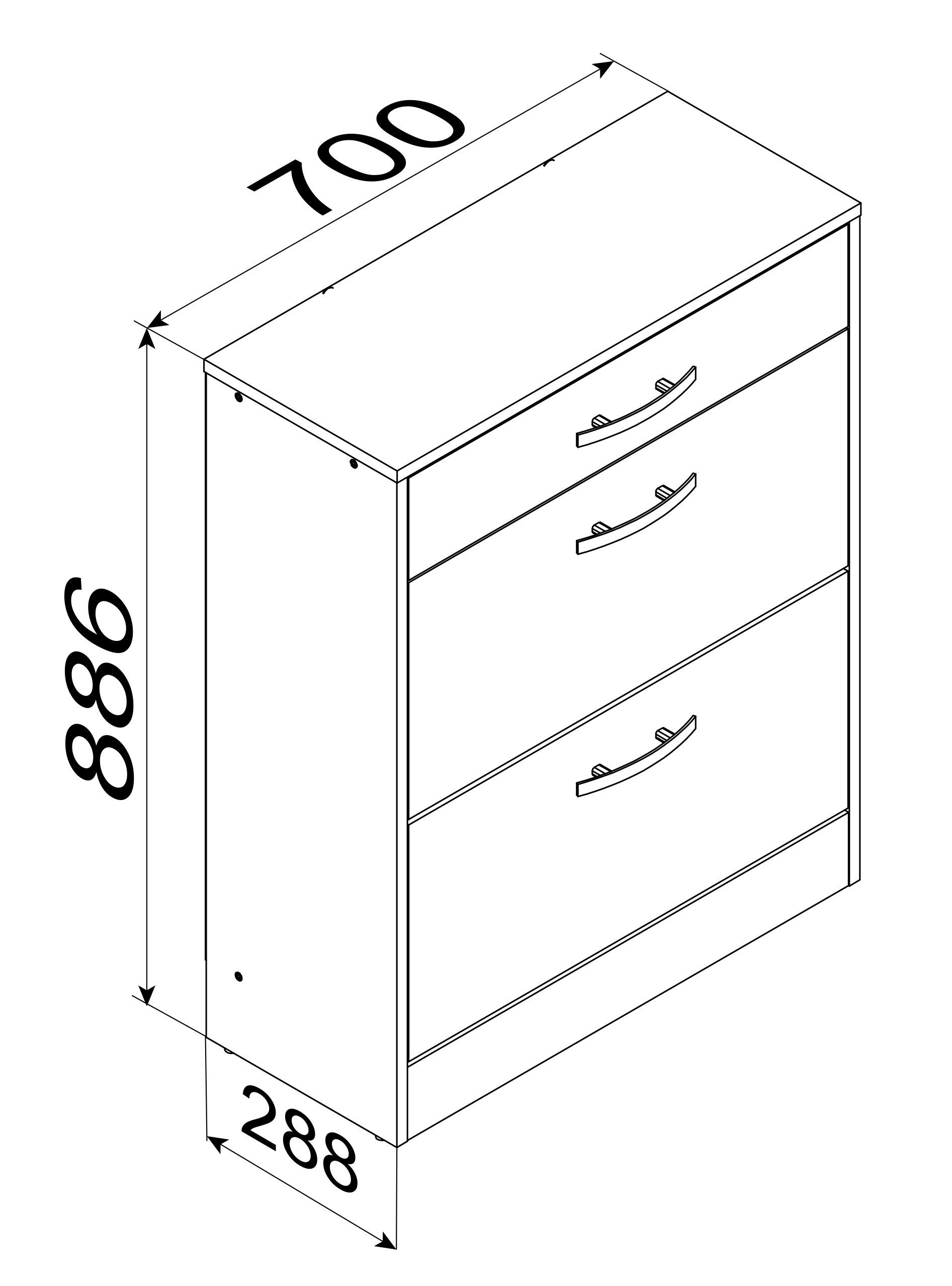 VCM Schuhschrank Schuhkommode Balia H. 89 x B. 70 x T. 29 cm