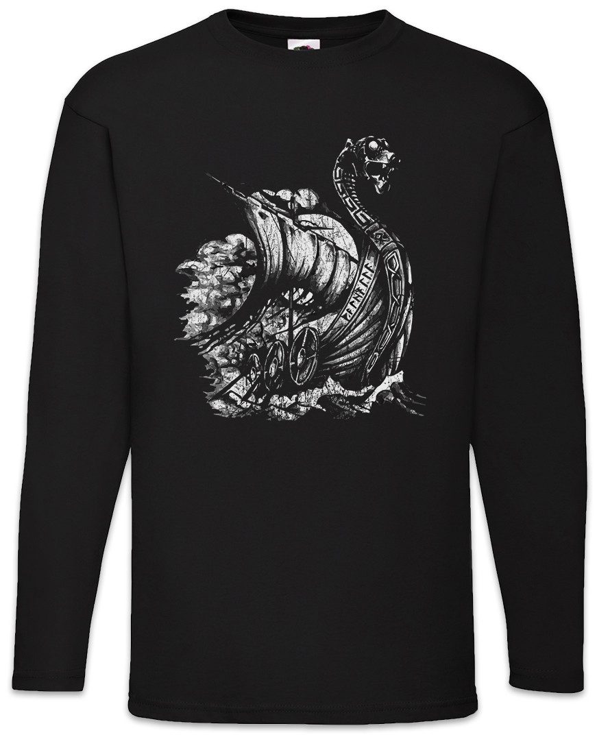 Langarmshirt Viking Ship VIII Langarm T-Shirt Valhalla Odin Thor Norse Vikings Boot