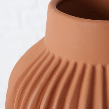 BOLTZE Dekovase 2er Set "Altena" aus Keramik (Dolomit) in orange, Vase