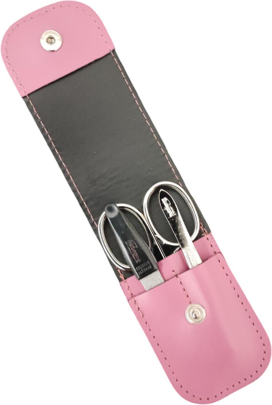 Maniküre-Etui 3-teiliges Solingen Maniküre Set mit Leder Etui, Nagelschere, Feile