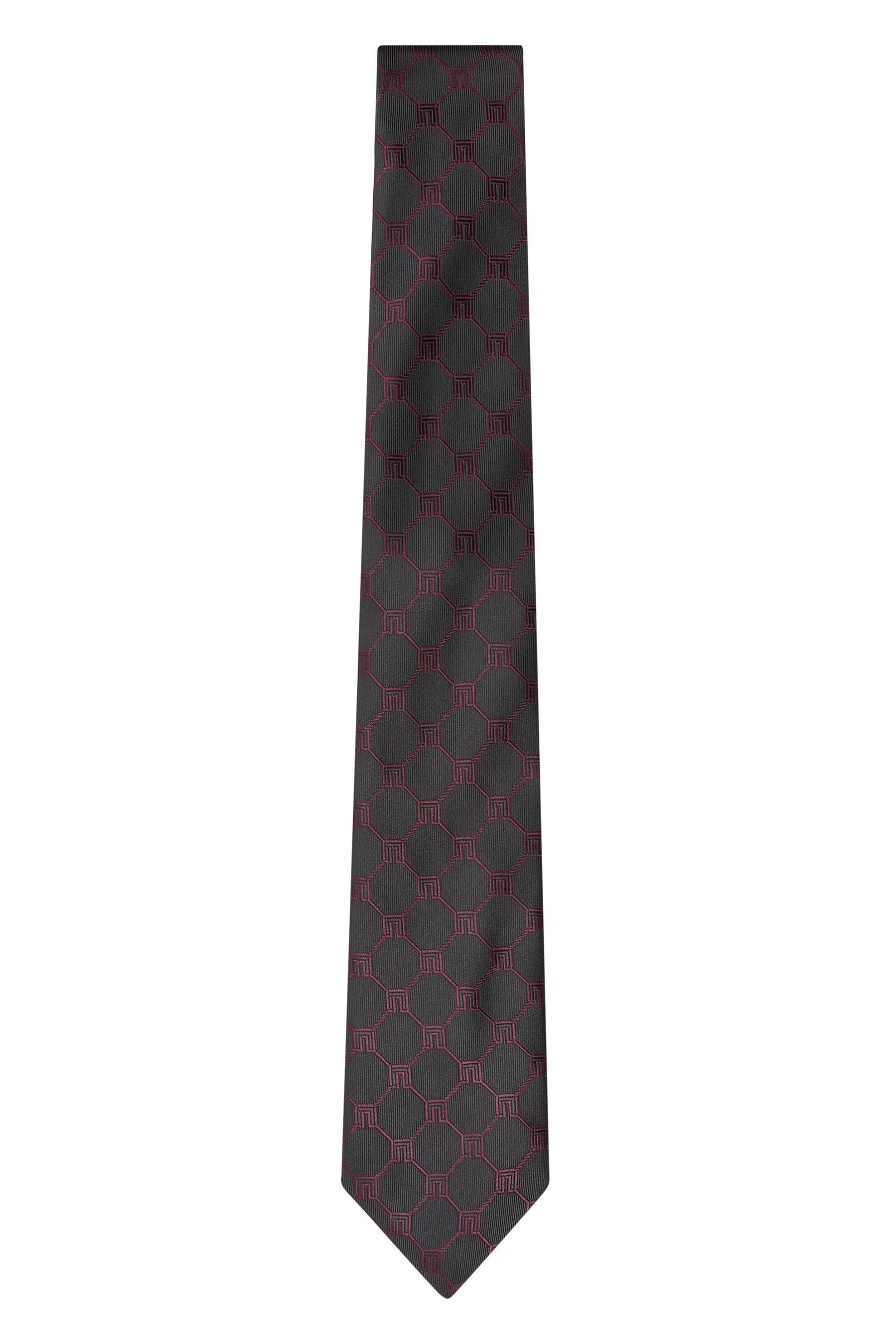 Krawatte (1-St) Next Krawatte Navy/Burgundy Geometric Gemusterte