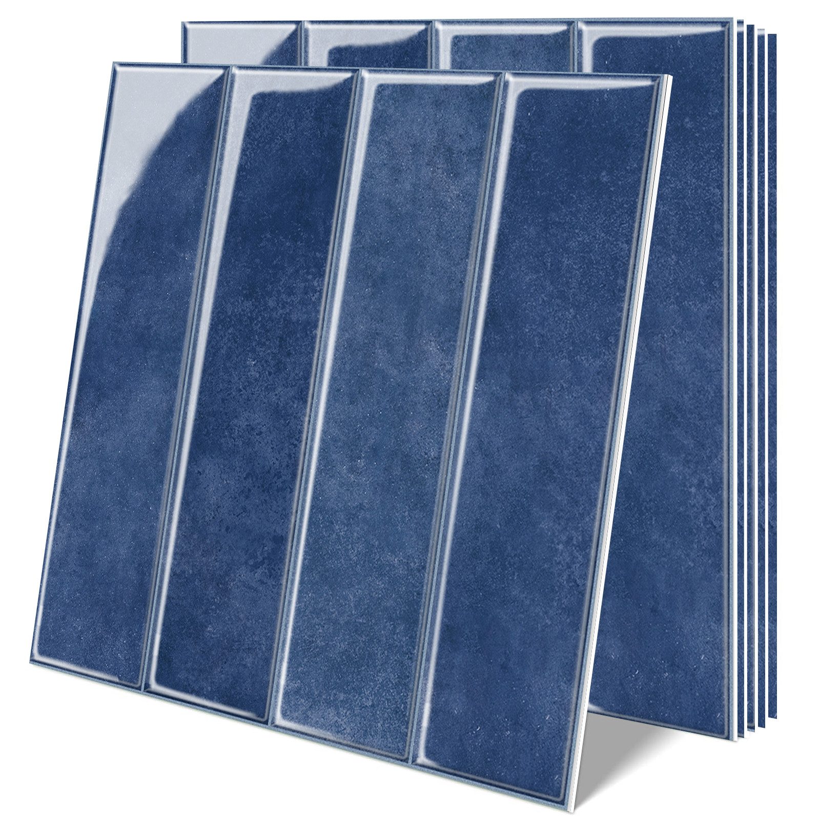 Bundviel Fliesenaufkleber 3D Wandpaneel Selbstklebend Fliesenaufkleber Küchenrückwand, 10 Stk., BxL: 30,5x30,5 cm, 0,9 qm, Wasserdicht