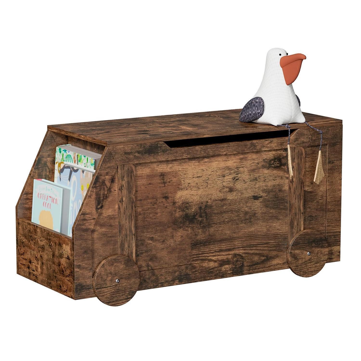 LuxusKollektion Truhenbank Sitzbank mit Stauraum Kinderzimmer 100x40x51cm braun (1-St)