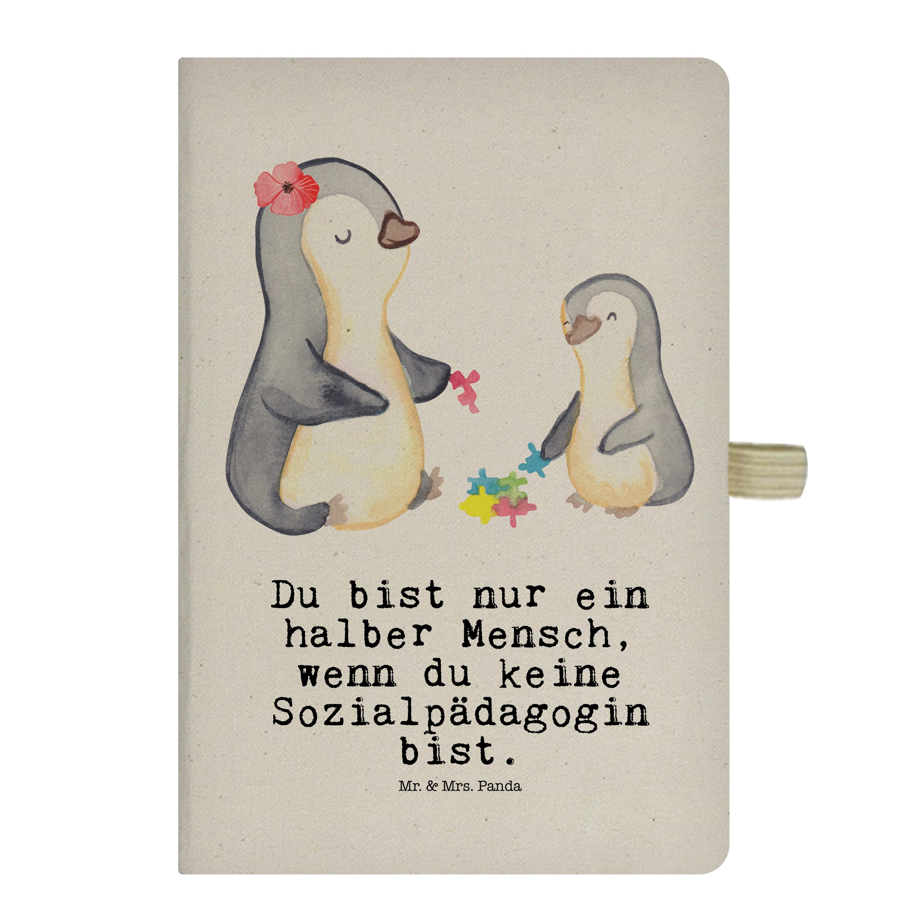 Panda & & Panda Mrs. Kollegin, - Geschenk, Adressbu Sozialpädagogin Herz Notizbuch Mr. Transparent mit - Mrs. Mr.