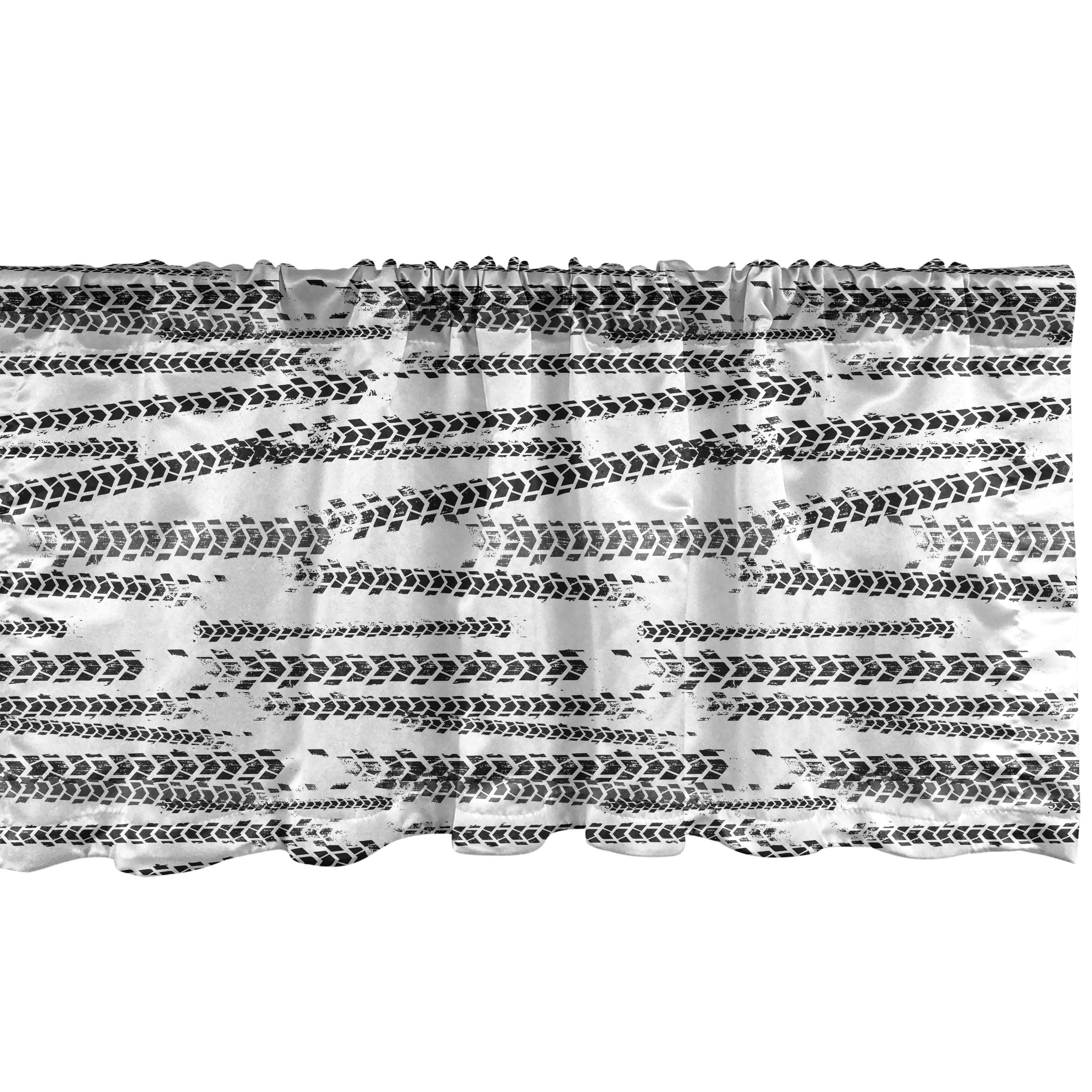 Scheibengardine Microfaser, Volant Abakuhaus, Grunge Thema Schlafzimmer für Vorhang Küche Stangentasche, mit Dekor Abstrakt Reifen-Bahnen