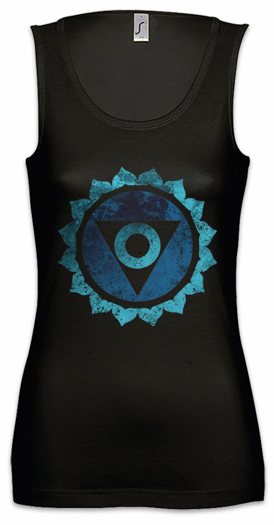 Tanktop Chakra Vishuddha Ärmelloses Damen T-Shirt Hals Kehle Throat Halschakra