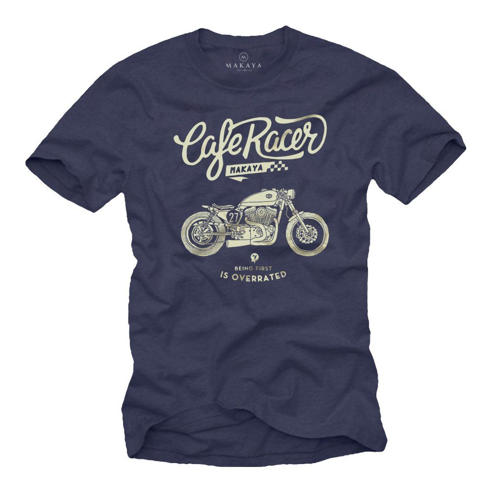 Print-Shirt Herren Vintage Biker Motiv Motorrad Bekleidung Männer Geschenke