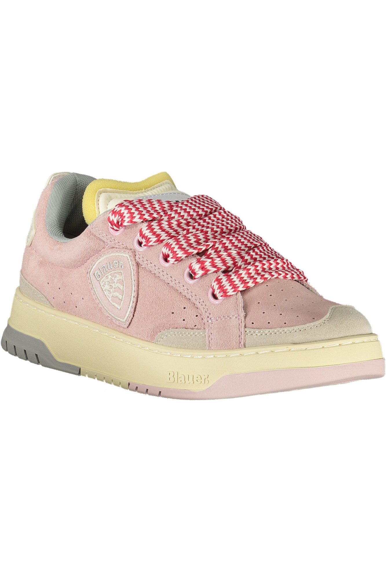 Blauer Sneaker Rosa Damensportschuh mit grauen Details &