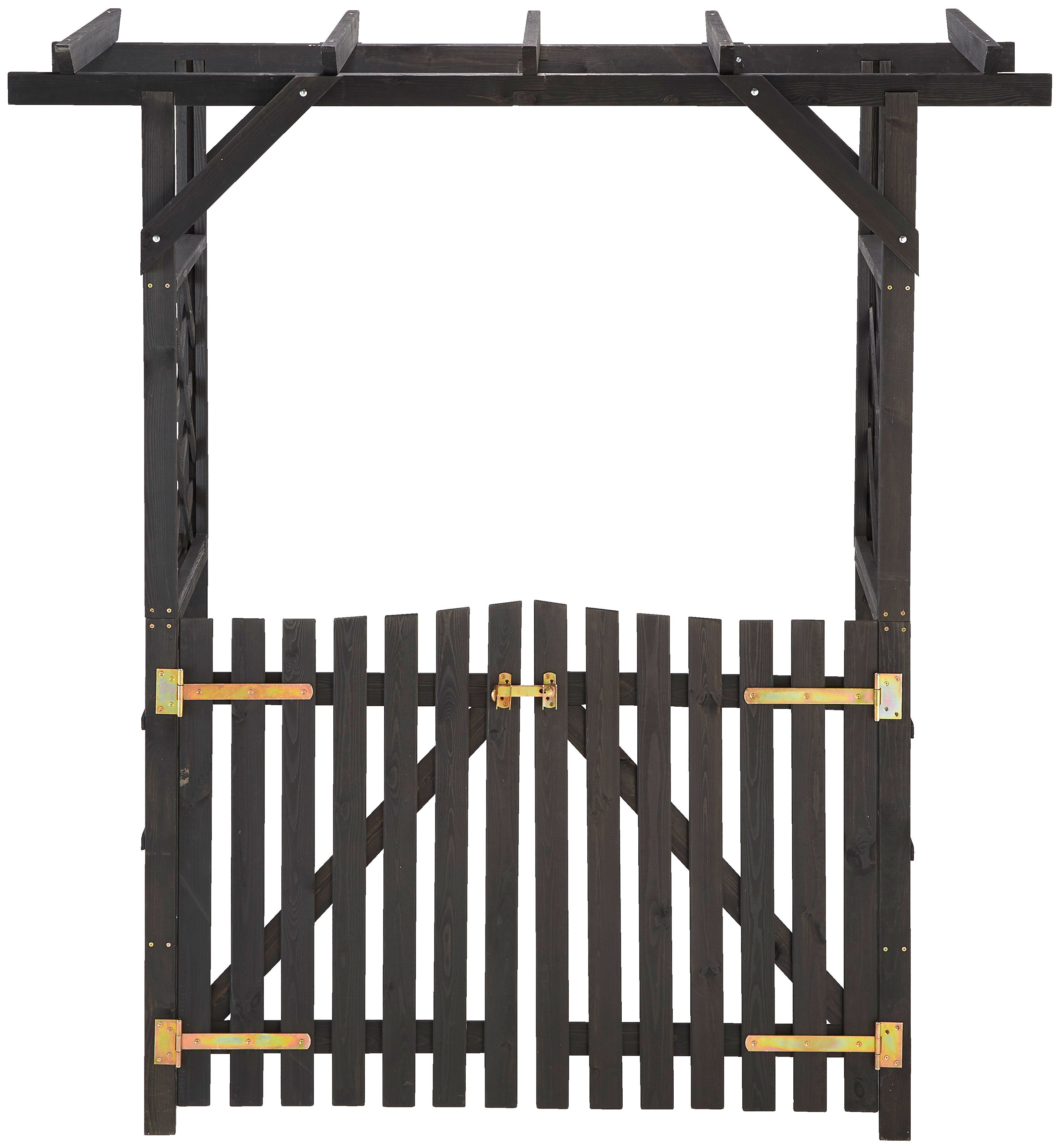 promadino Rosenbogen Pergola Ben Set, BxTxH: 200x65x208 cm, mit Türen, anthrazit