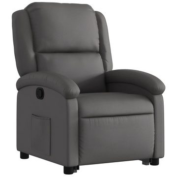 vidaXL Sessel Relaxsessel mit Aufstehhilfe Grau Echtleder (1-St)