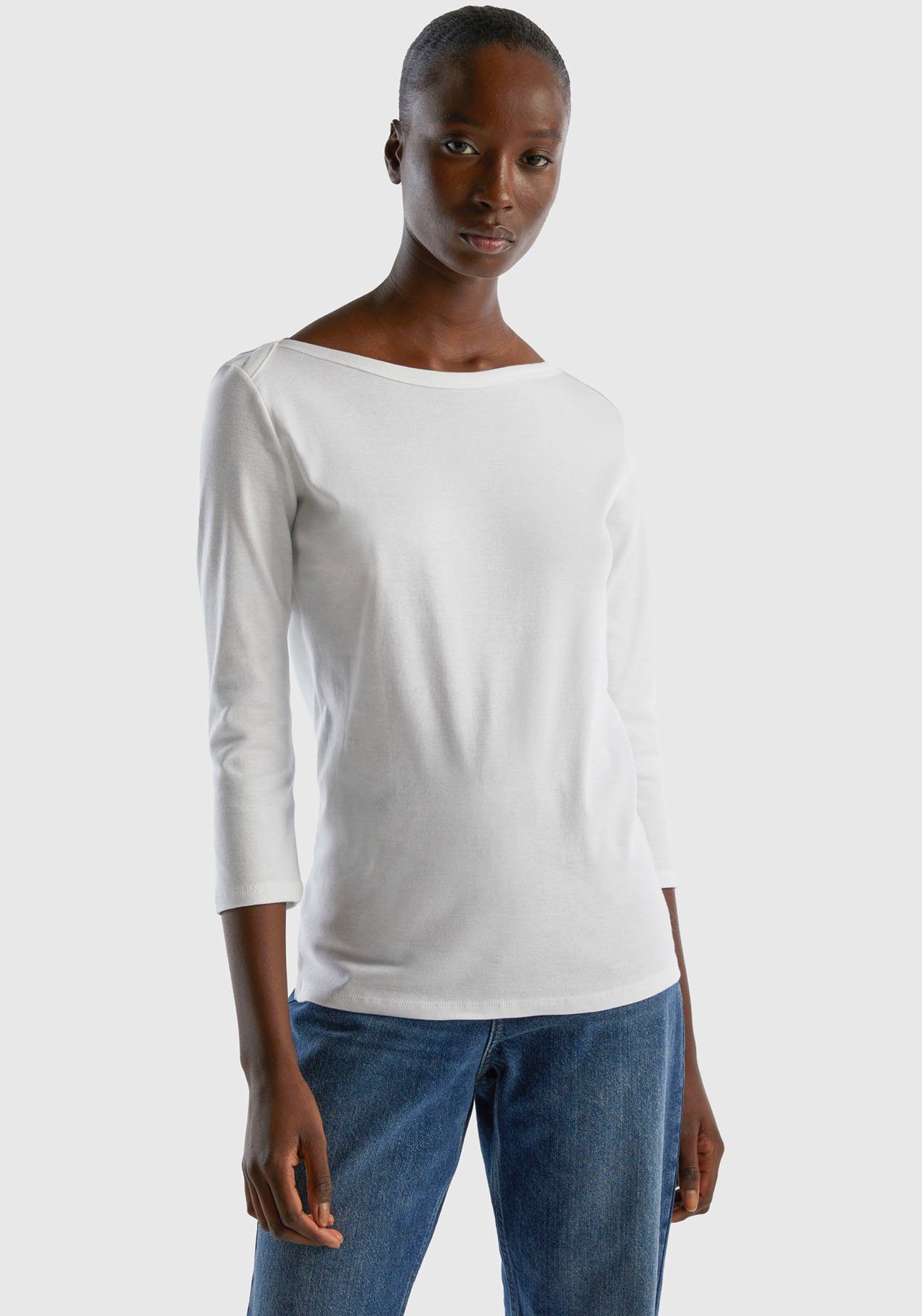 United Colors of Benetton 3/4-Arm-Shirt im kombistarken Basic-Look