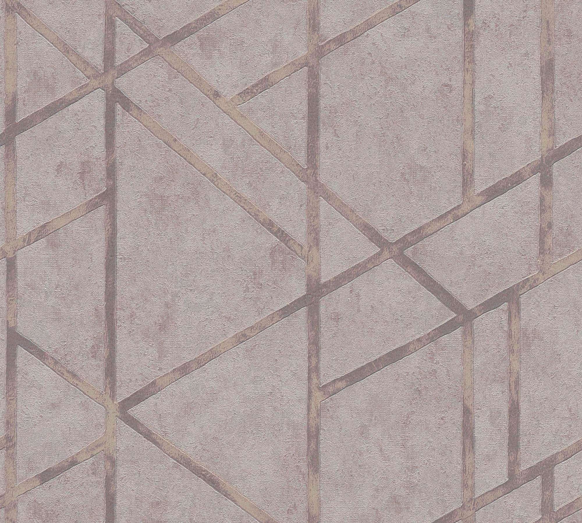 A.S. Création living walls Vliestapete Metropolitan Stories Francesca Milano grafisch, geometrisch, grafisch, Grafik Tapete Geometrisch Metallic grau/silber