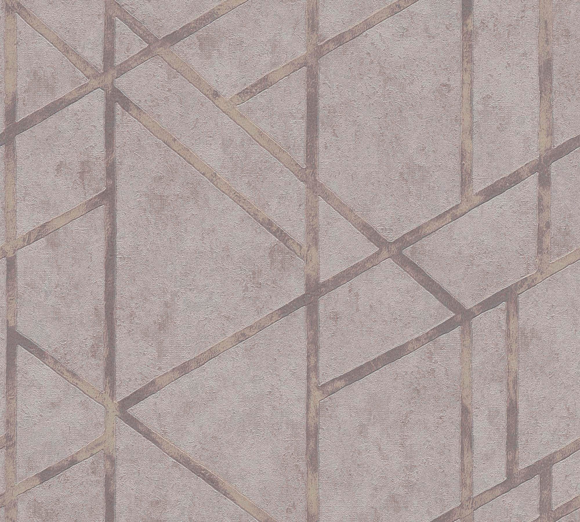living walls Vliestapete Metropolitan Stories Francesca Milano grafisch, strukturiert, Motiv, geometrisch, grafisch, Grafik Tapete Geometrisch Metallic Tapeten Wohnzimmer Schlafzimmer