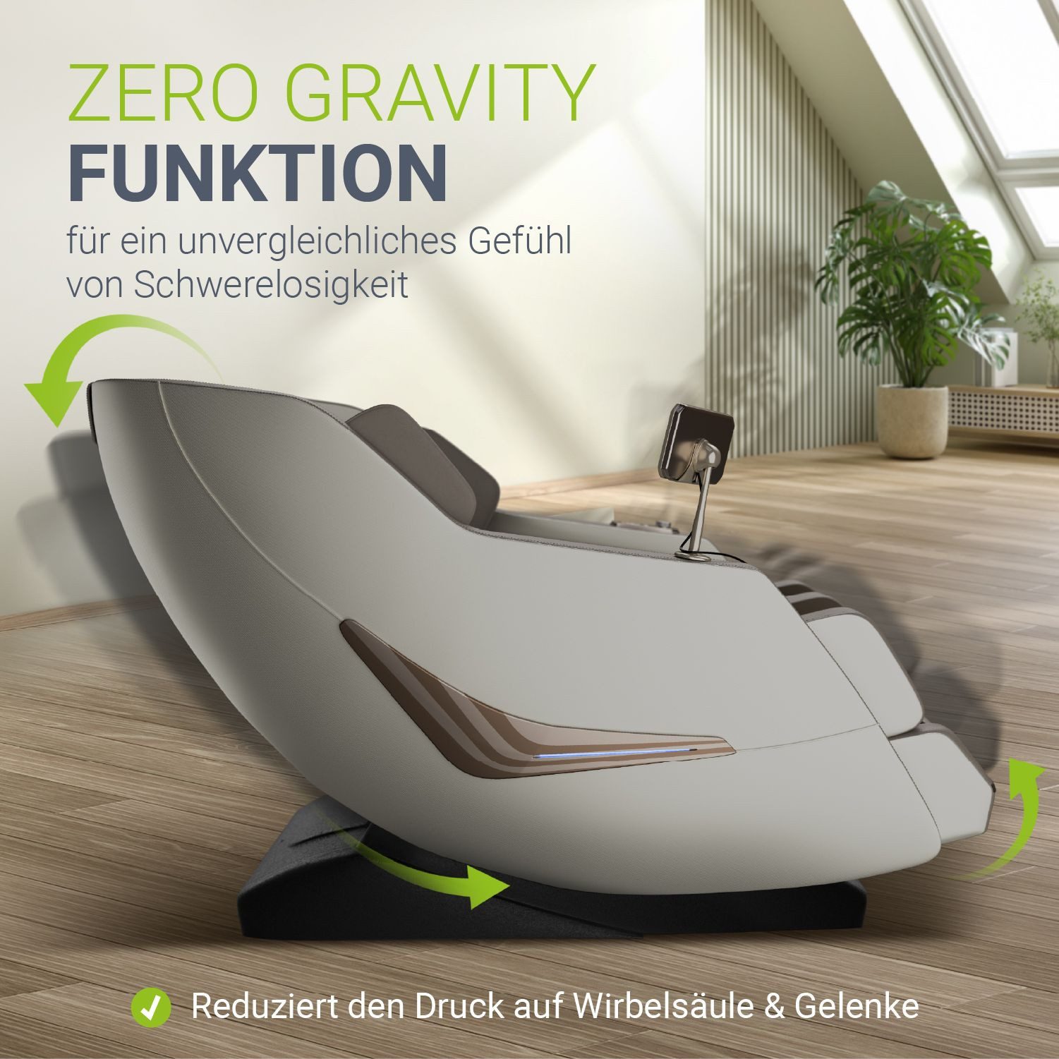 Juskys Massagesessel Paros, Ganzkörpermassage, SL-Track, Zero-Gravity, Touchscreen, Fernbedienung