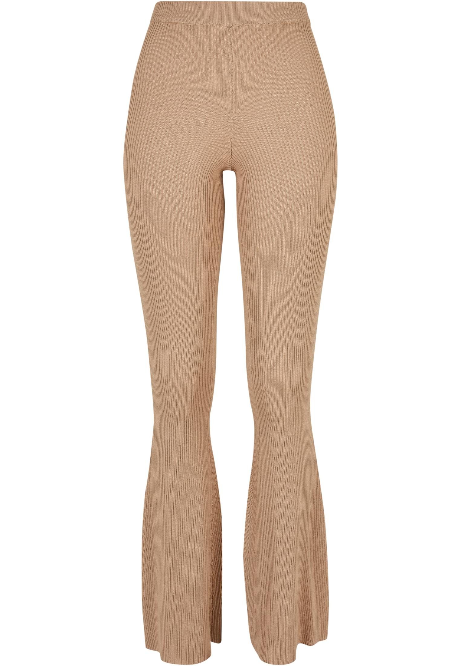 URBAN CLASSICS Leggings Damen Ladies Leggings Rib Knit (1-tlg) Bootcut unionbeige