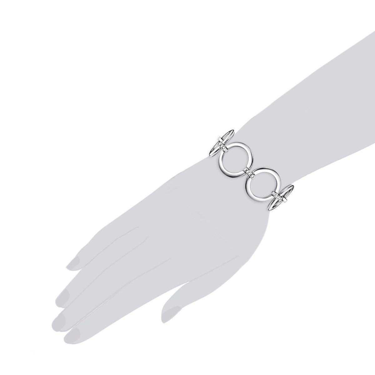 Armband weiß verziert mit Jane & Armband von Swarovski® Lulu Kristallen