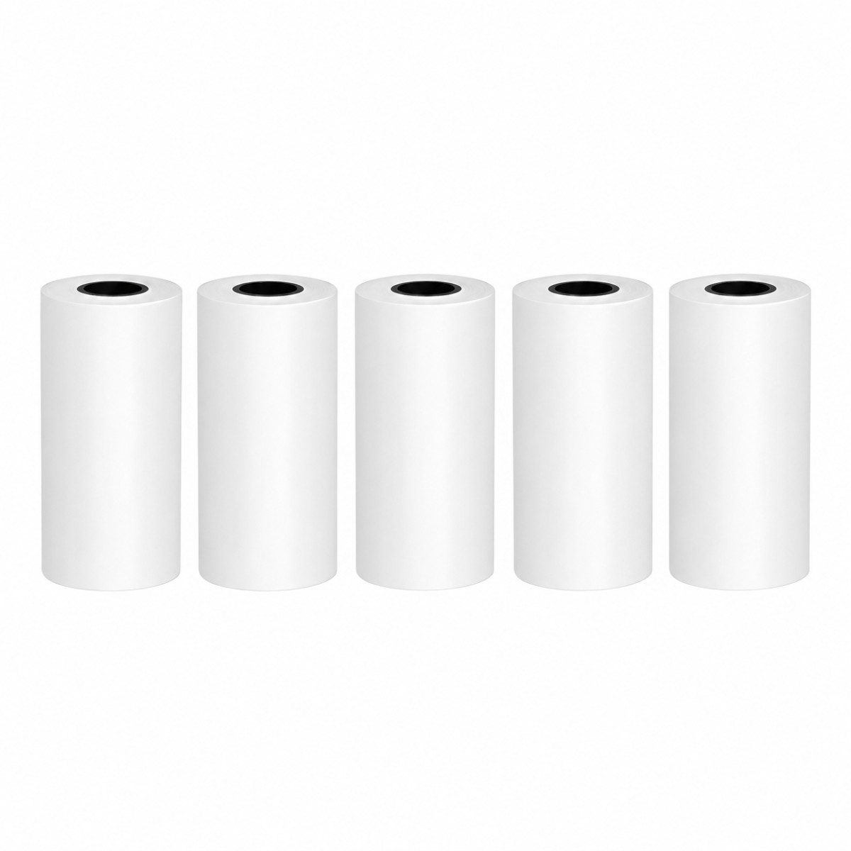 R2 Invest Druckerpapier Thermopapier Rollen 5er Set selbstklebend für Mini Drucker 57 mm breit